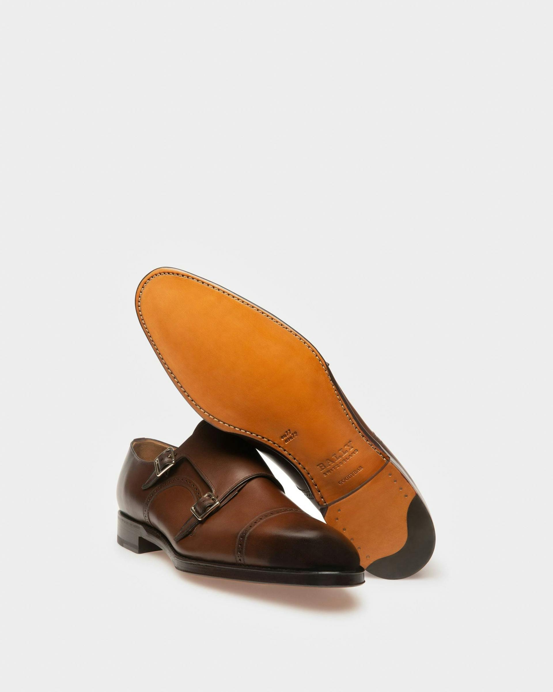 Scardino Men's Leather Monk Strap Shoe In Mid Brown - Men's - Bally - 04