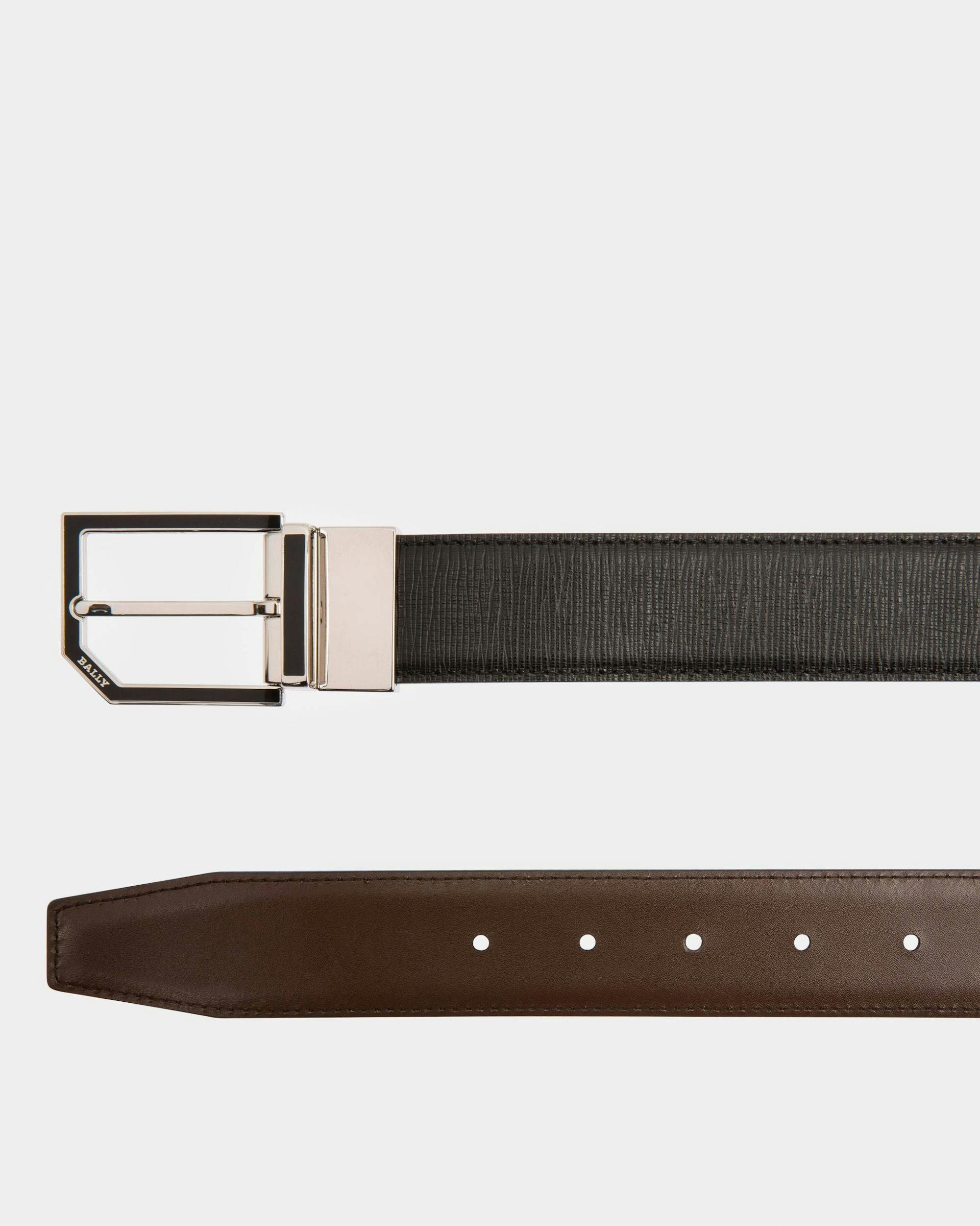 Charlton Leather Adjustable & Reversible 35mm Belt In Black & Brown - Men's - Bally - 02