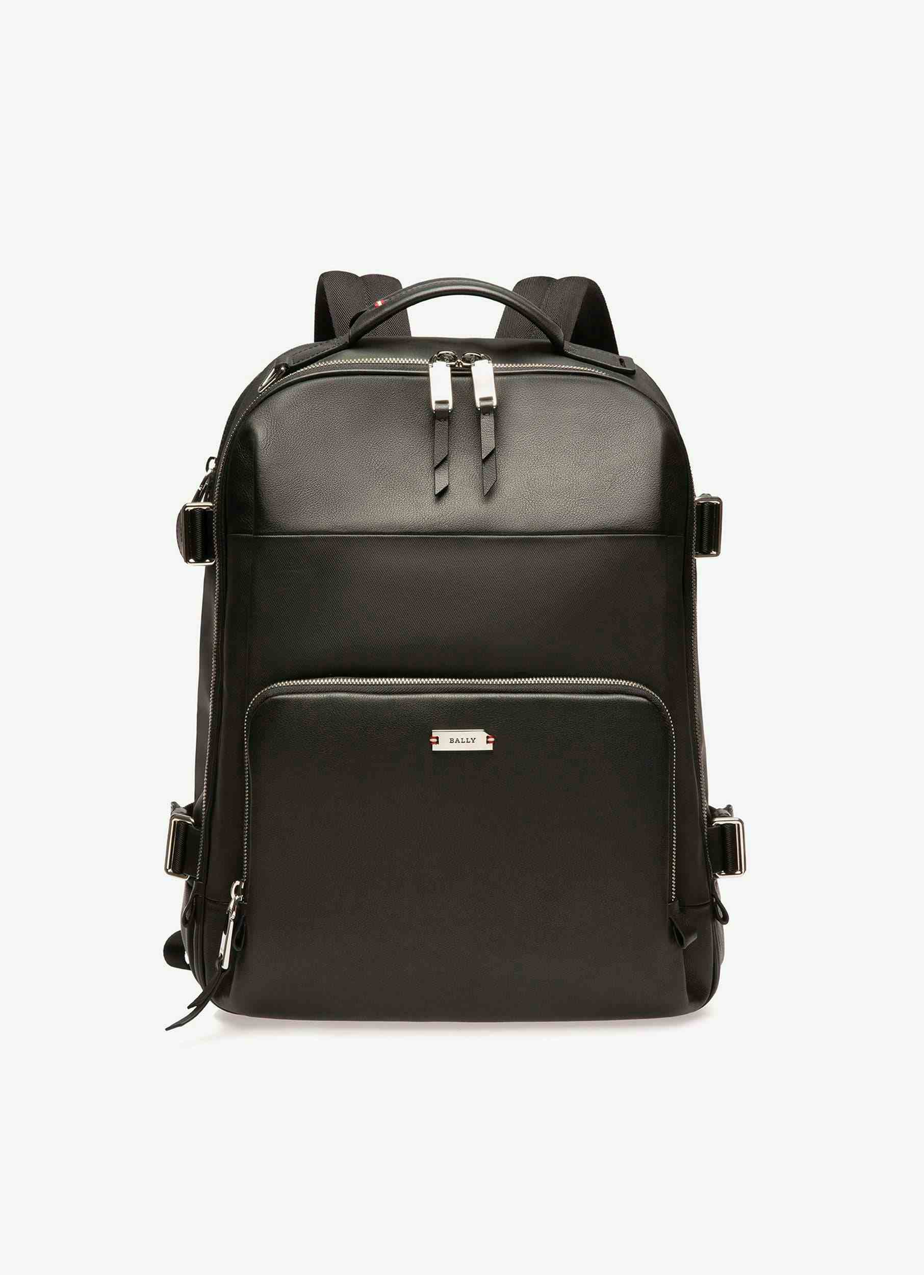 Veltan Cotton Mix & Leather Backpack In Black - Men's - Bally