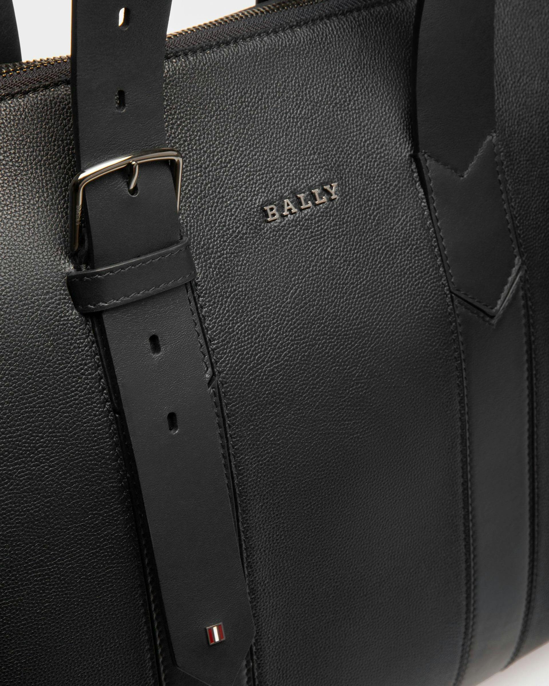 Eland Leather Tote Bag In Black - Men's - Bally - 04