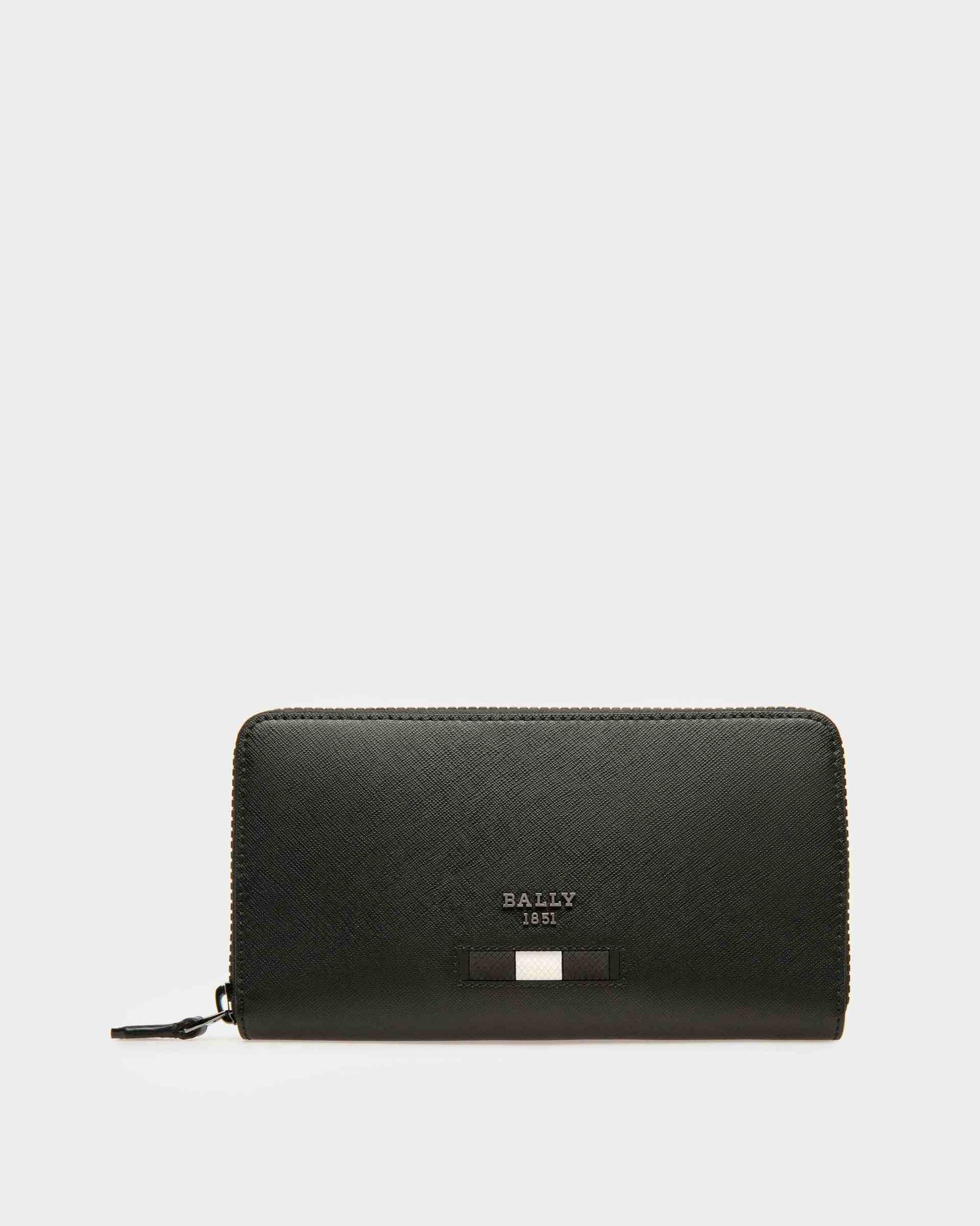 Balen Recycled Leather Travel Wallet In Black - Men's - Bally
