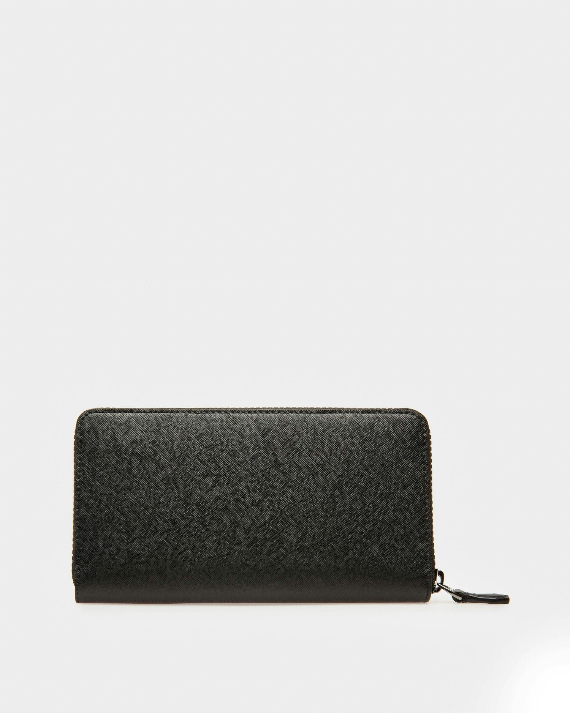 Balen Recycled Leather Travel Wallet In Black - Men's - Bally - 02