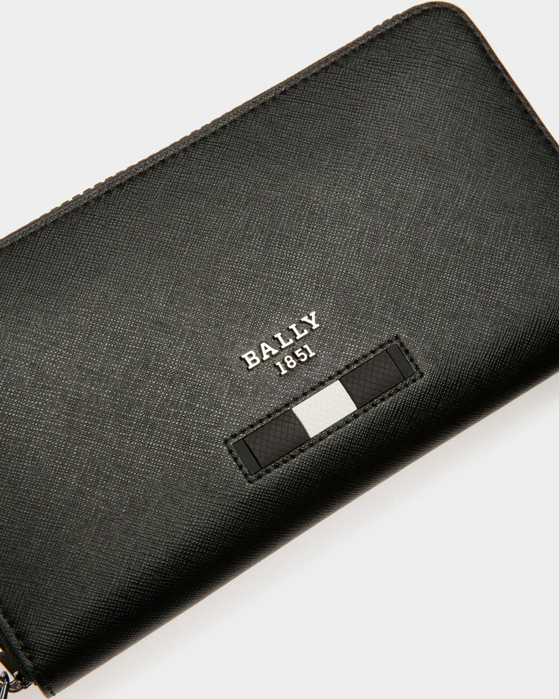 Balen Recycled Leather Travel Wallet In Black - Men's - Bally - 04