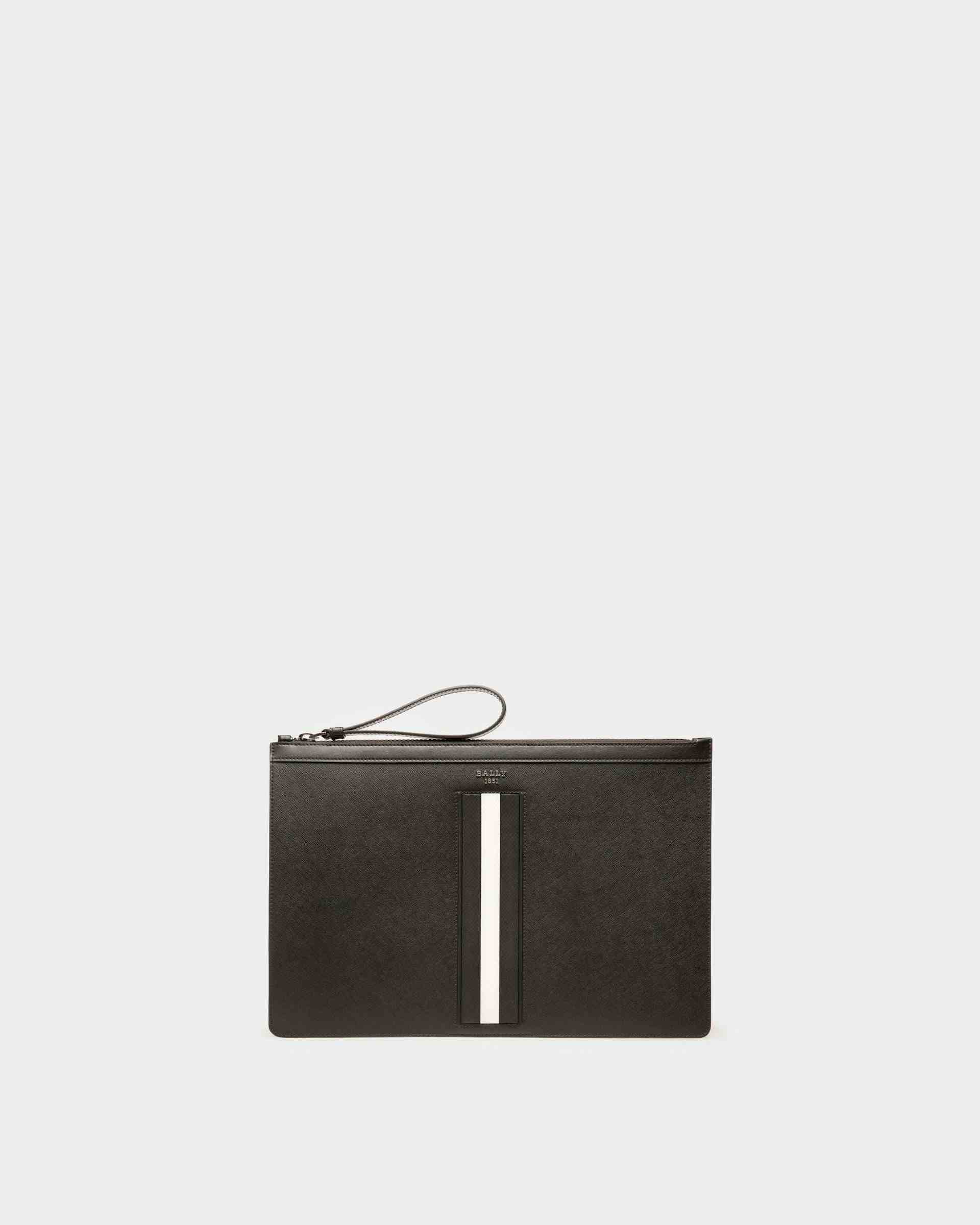 Bollis Recycled Leather Pouch In Black - Men's - Bally