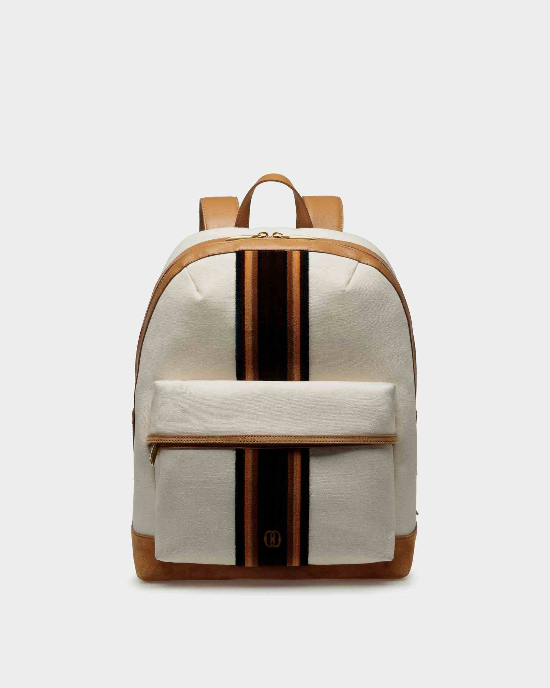 Gare Backpack In Natural And Desert Fabric - Men's - Bally