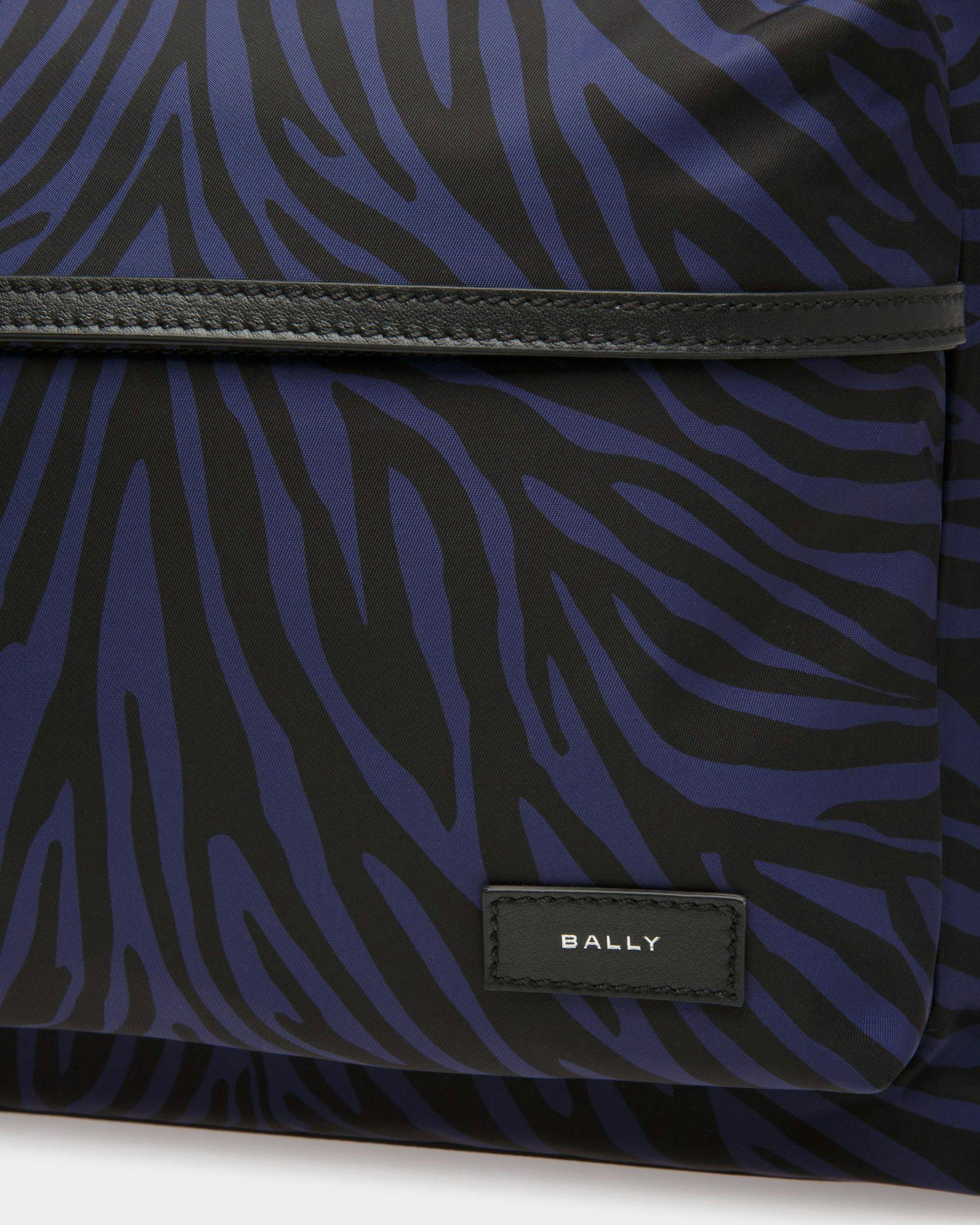 Zebra Crossing Backpack In Marine And Black Fabric And Nylon - Men's - Bally - 06