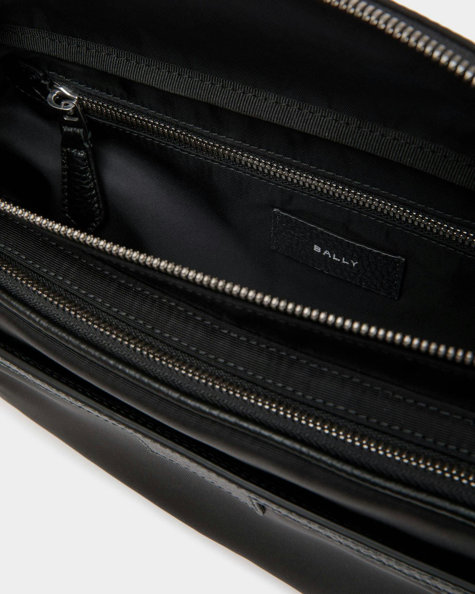 Men's Code Belt Bag in Black Nylon | Bally | Still Life Open / Inside