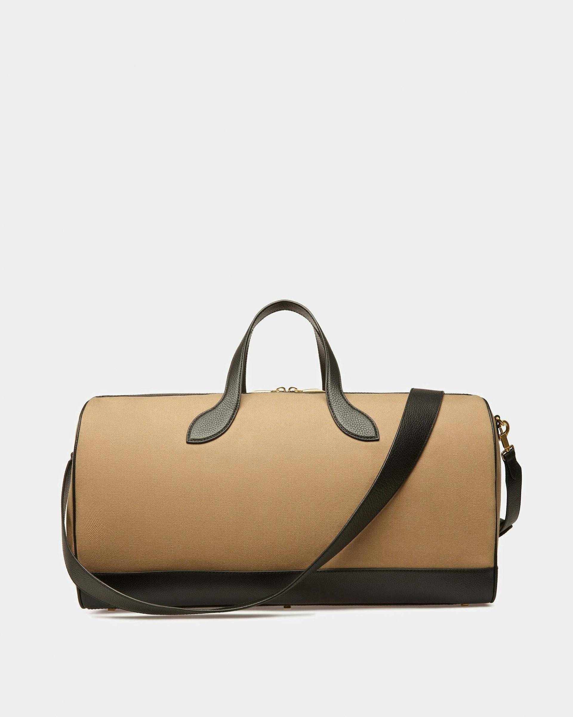 Men's Bar Weekender In Sand And Black Fabric And Leather | Bally | Still Life Back