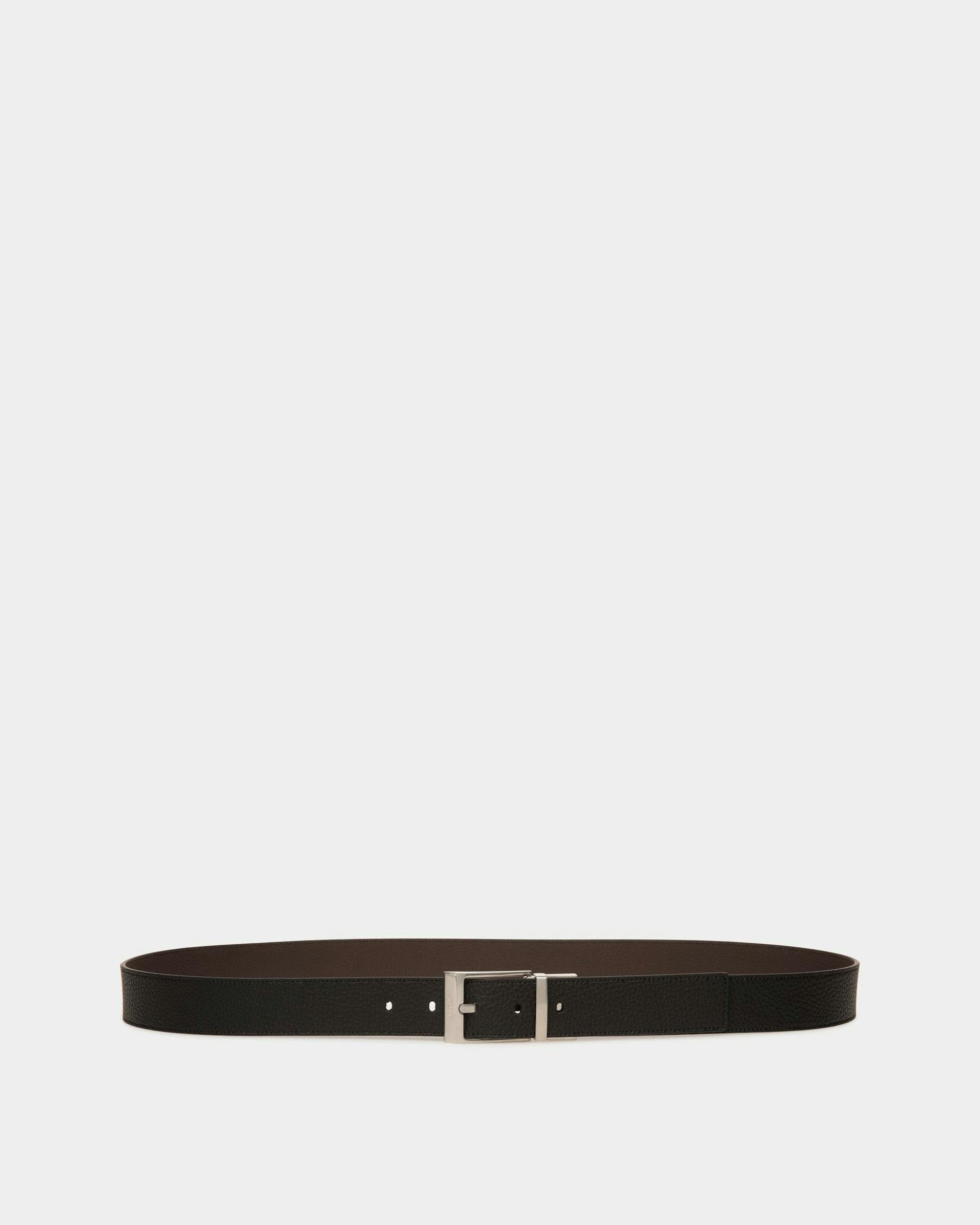 Men's Dress Belt In Brown And Black Leather | Bally | Still Life Front