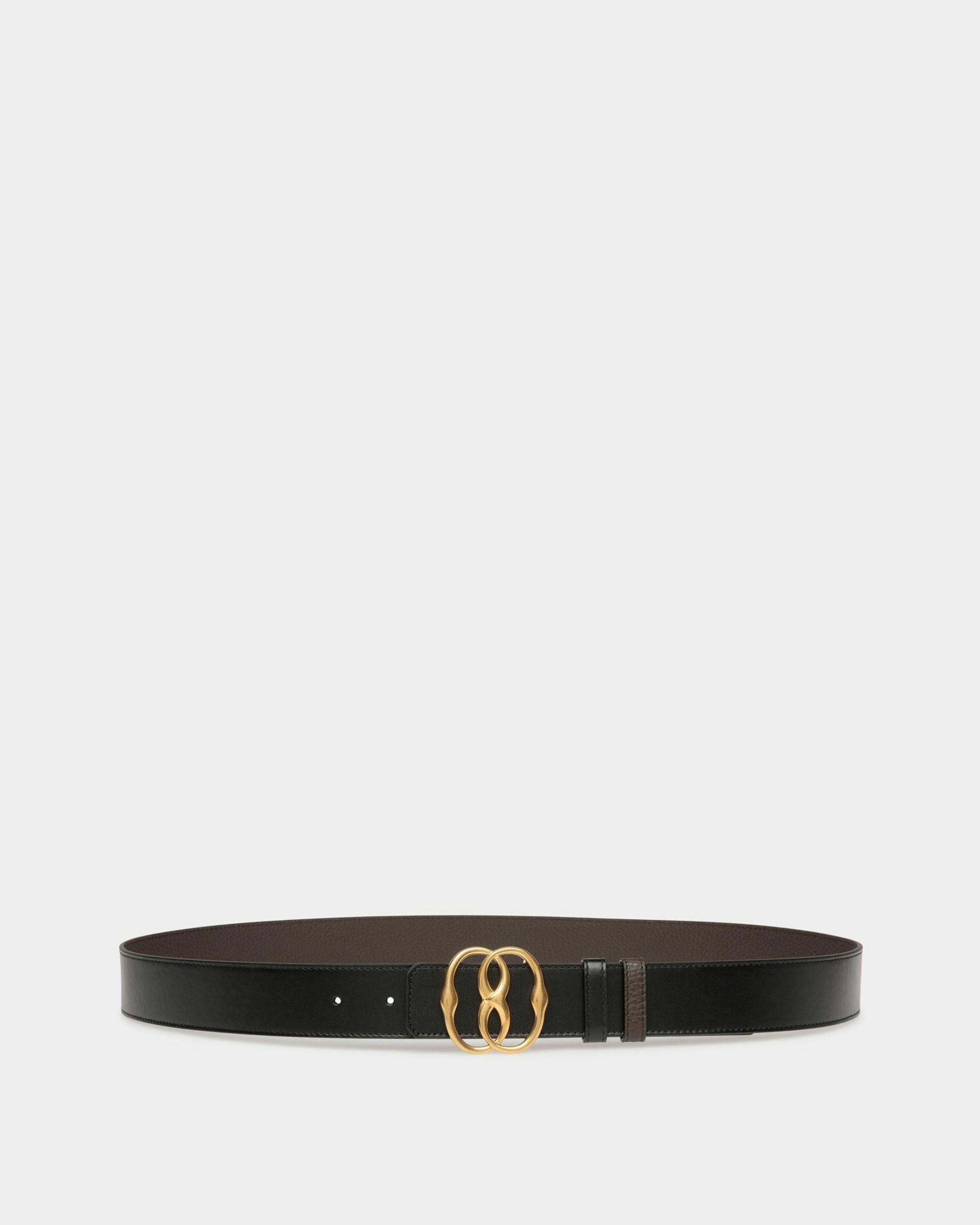Bally Iconic 35mm Belt In Brown And Black Leather - Men's - Bally - 01
