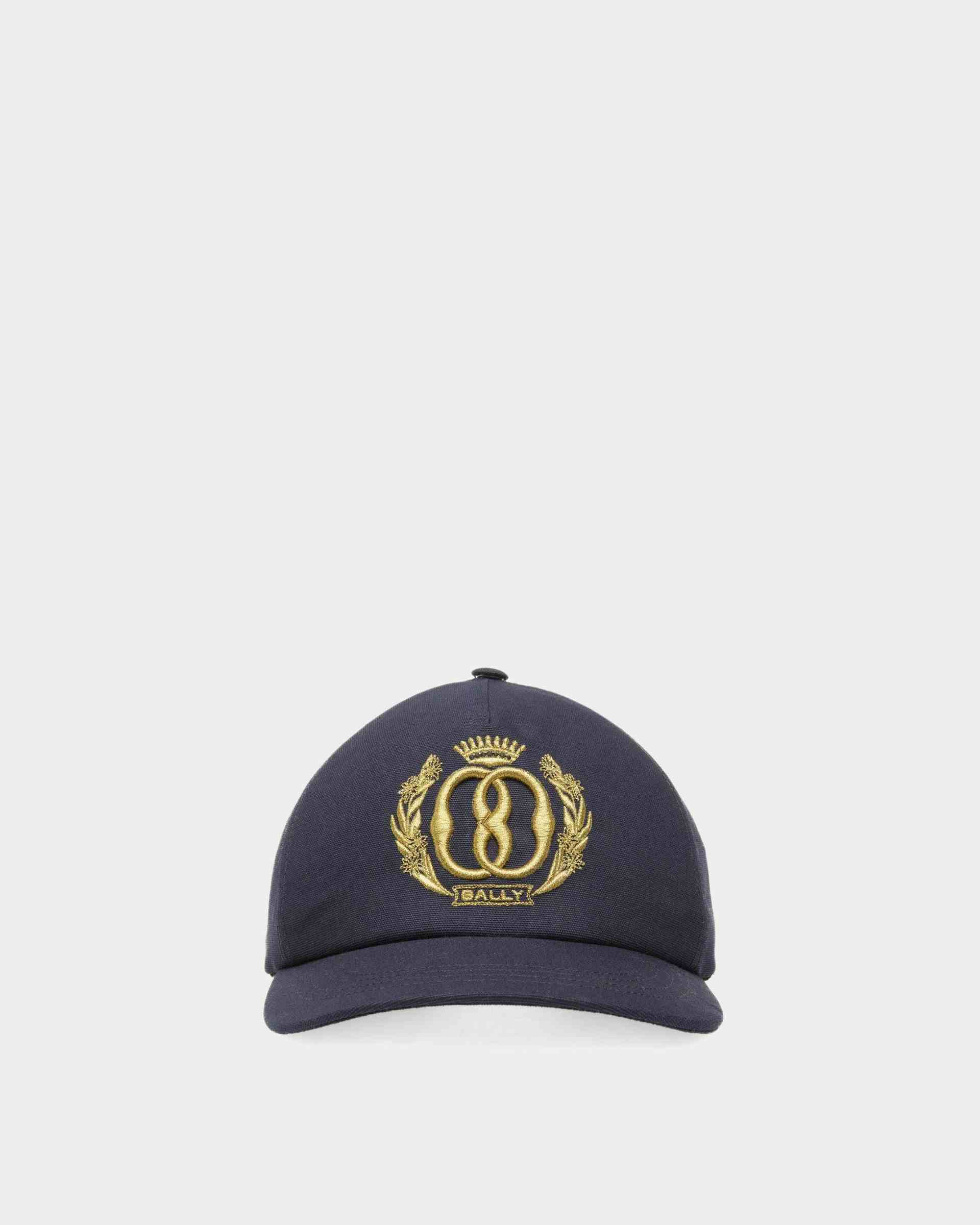 Emblem Baseball Hat In Midnight Cotton - Men's - Bally