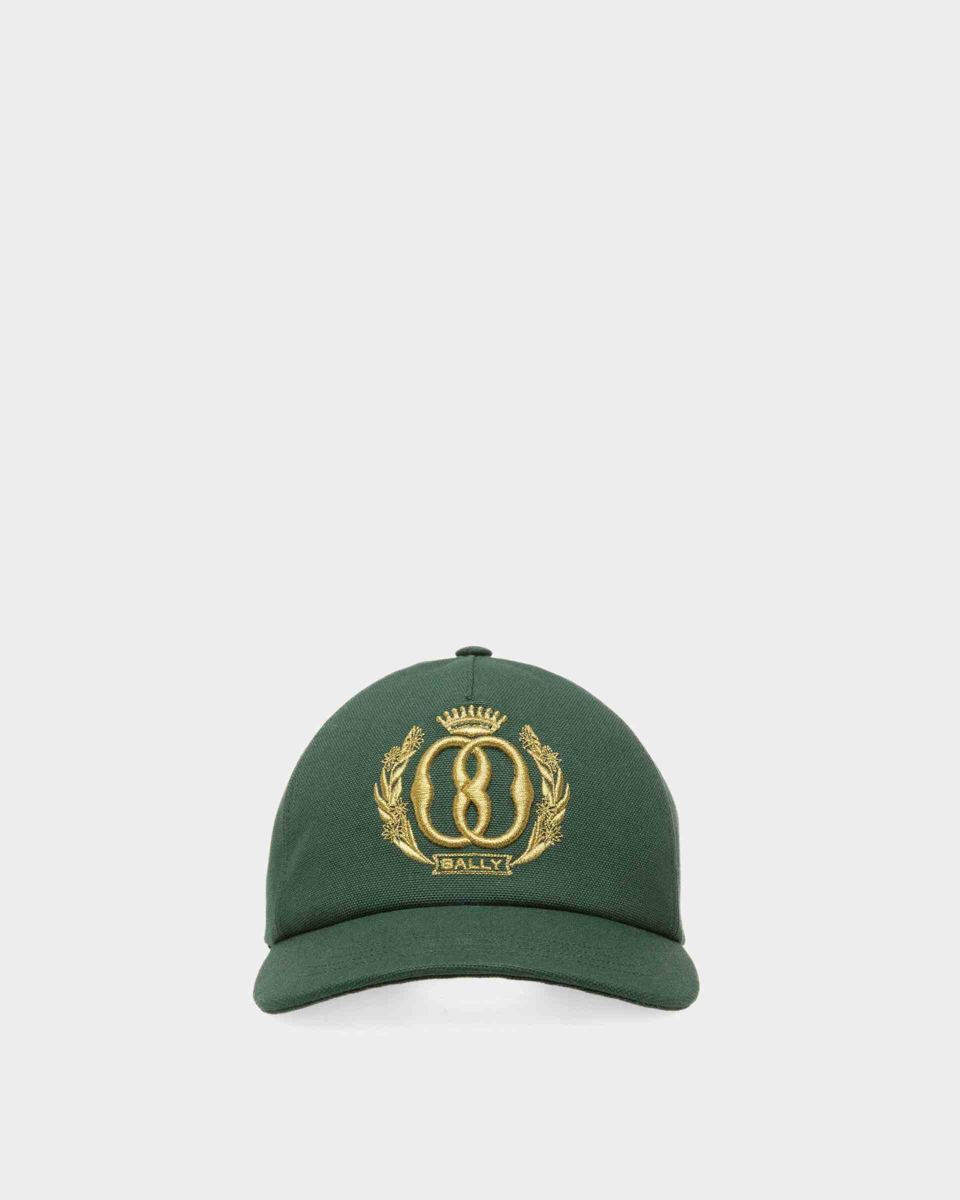 Emblem Baseball Hat In Green Cotton - Men's - Bally