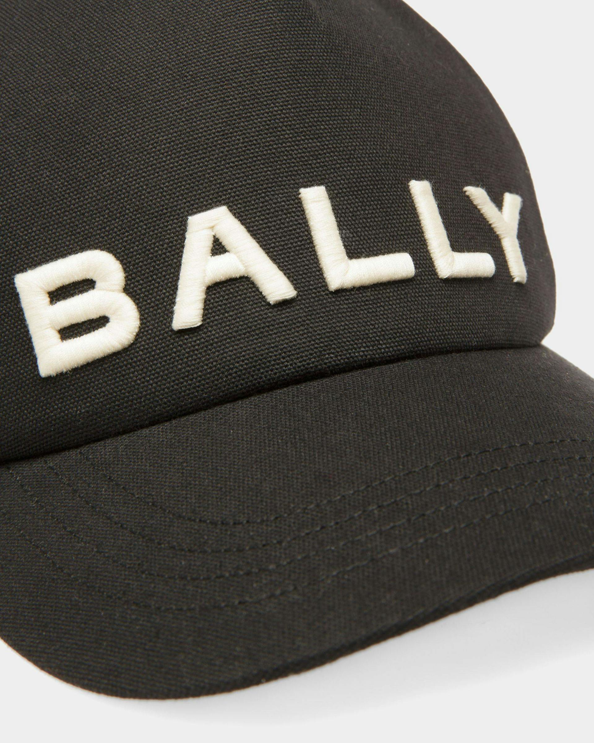 Embroidered Logo Baseball Hat In Black Cotton - Men's - Bally - 04