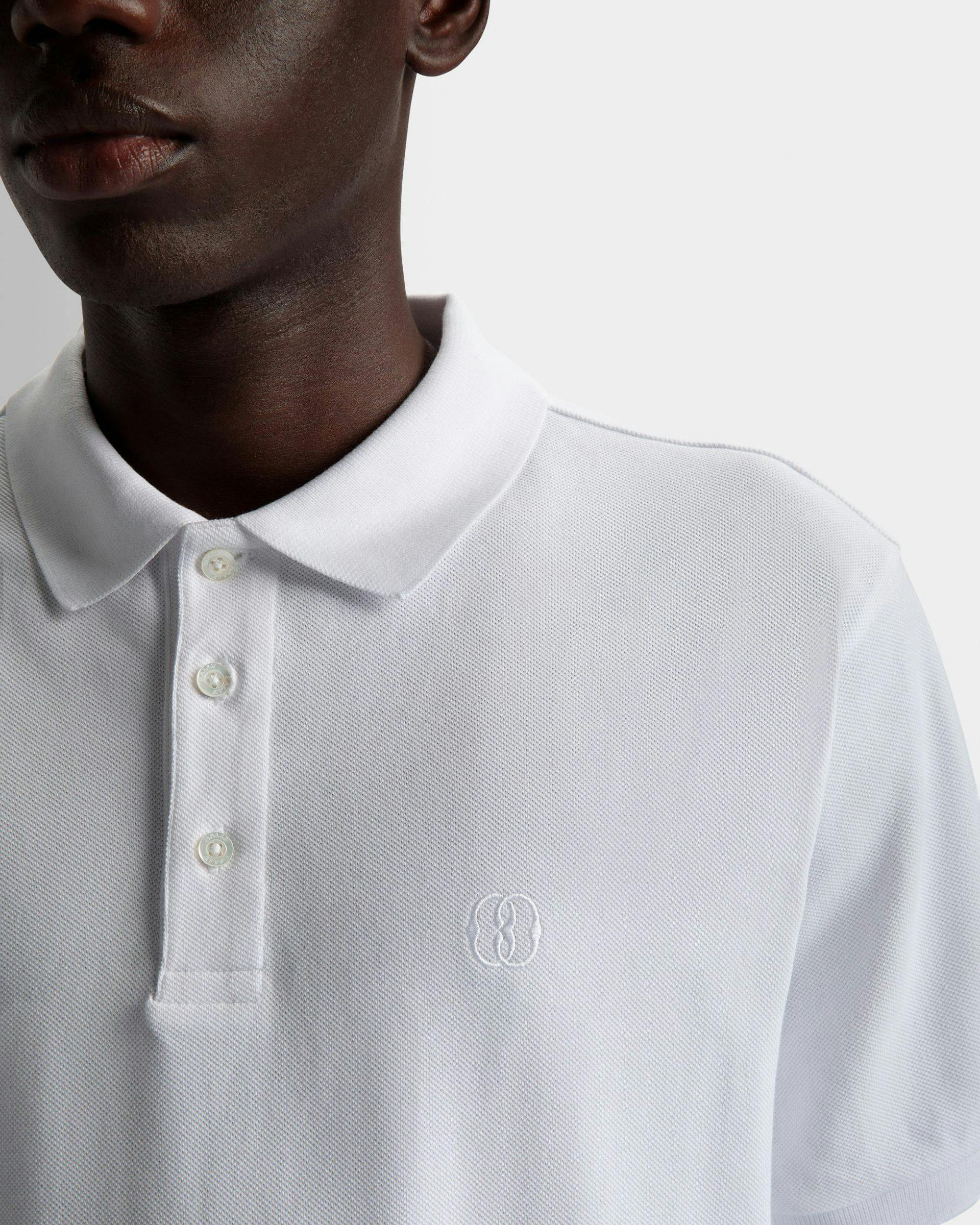 Short Sleeve Polo In White Cotton - Men's - Bally - 04