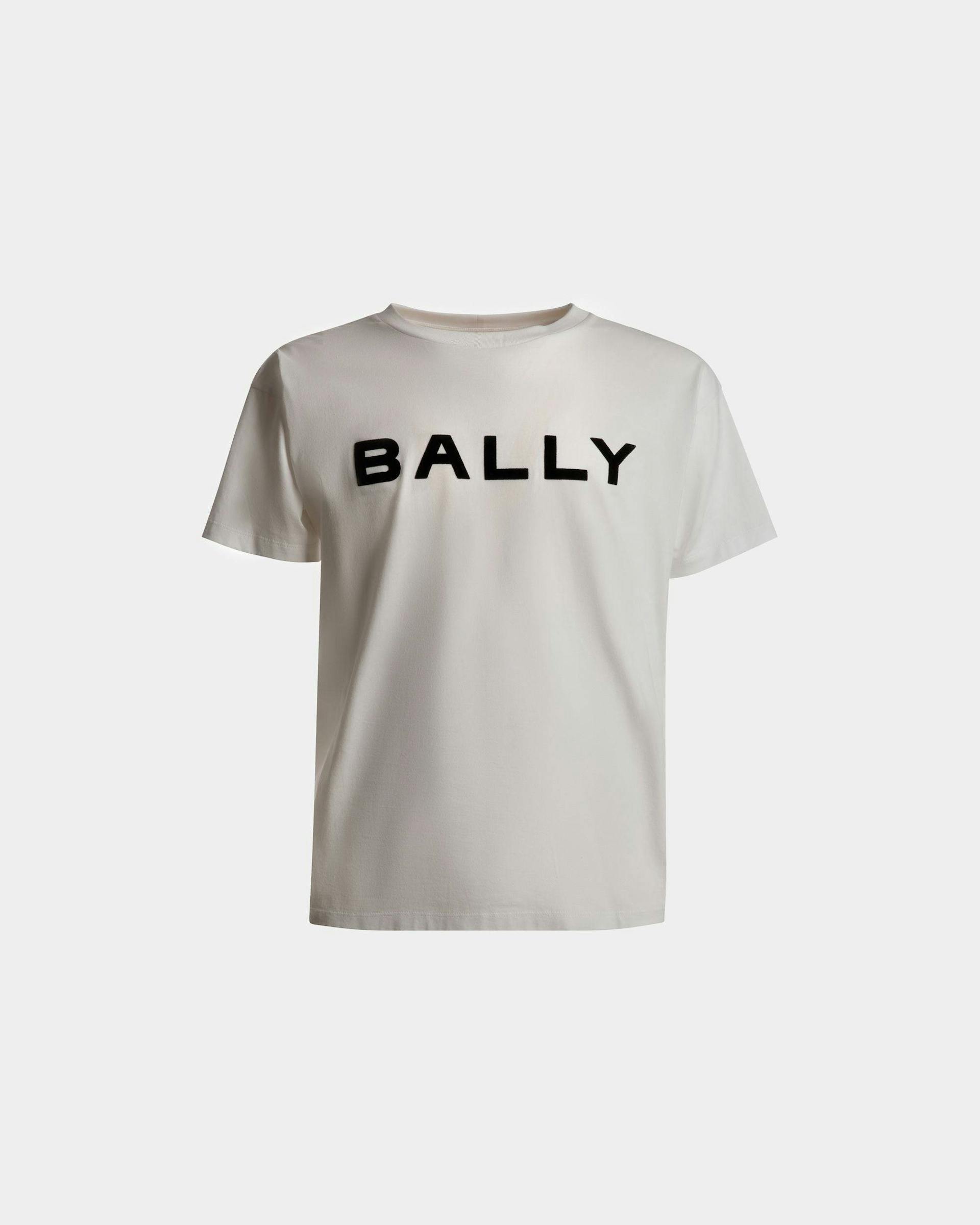 Logo T-Shirt In White Cotton - Men's - Bally - 01