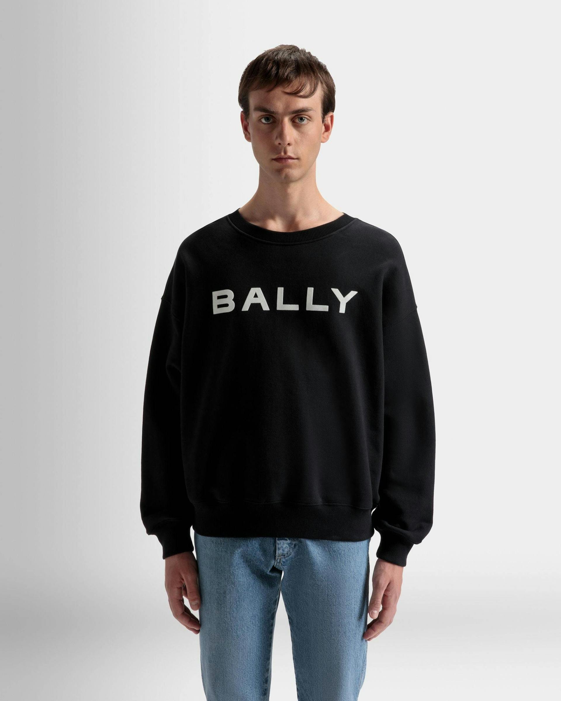 Logo Sweatshirt In Black Cotton - Men's - Bally - 03