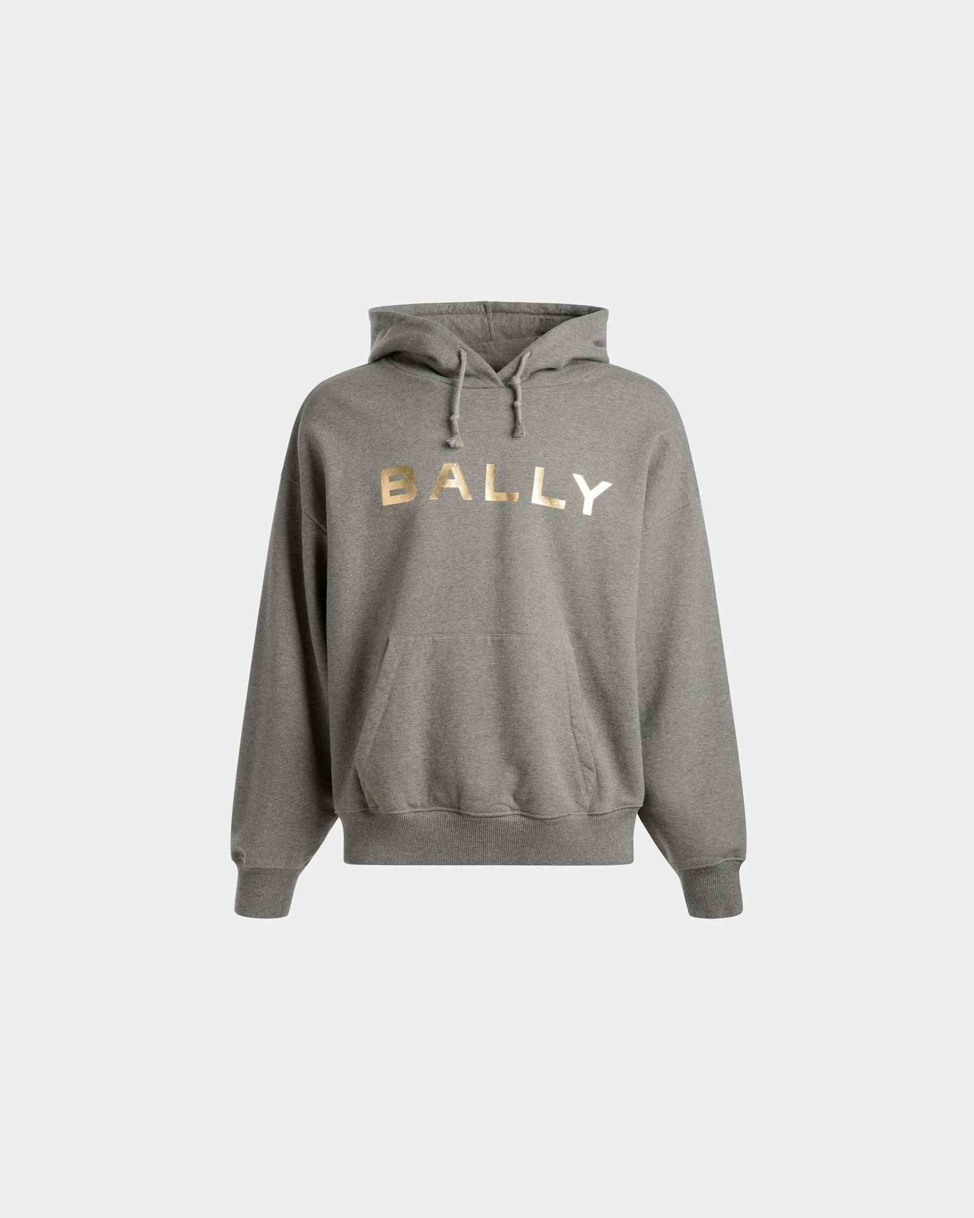 Logo Hooded Sweatshirt In Grey Melange Cotton - Men's - Bally