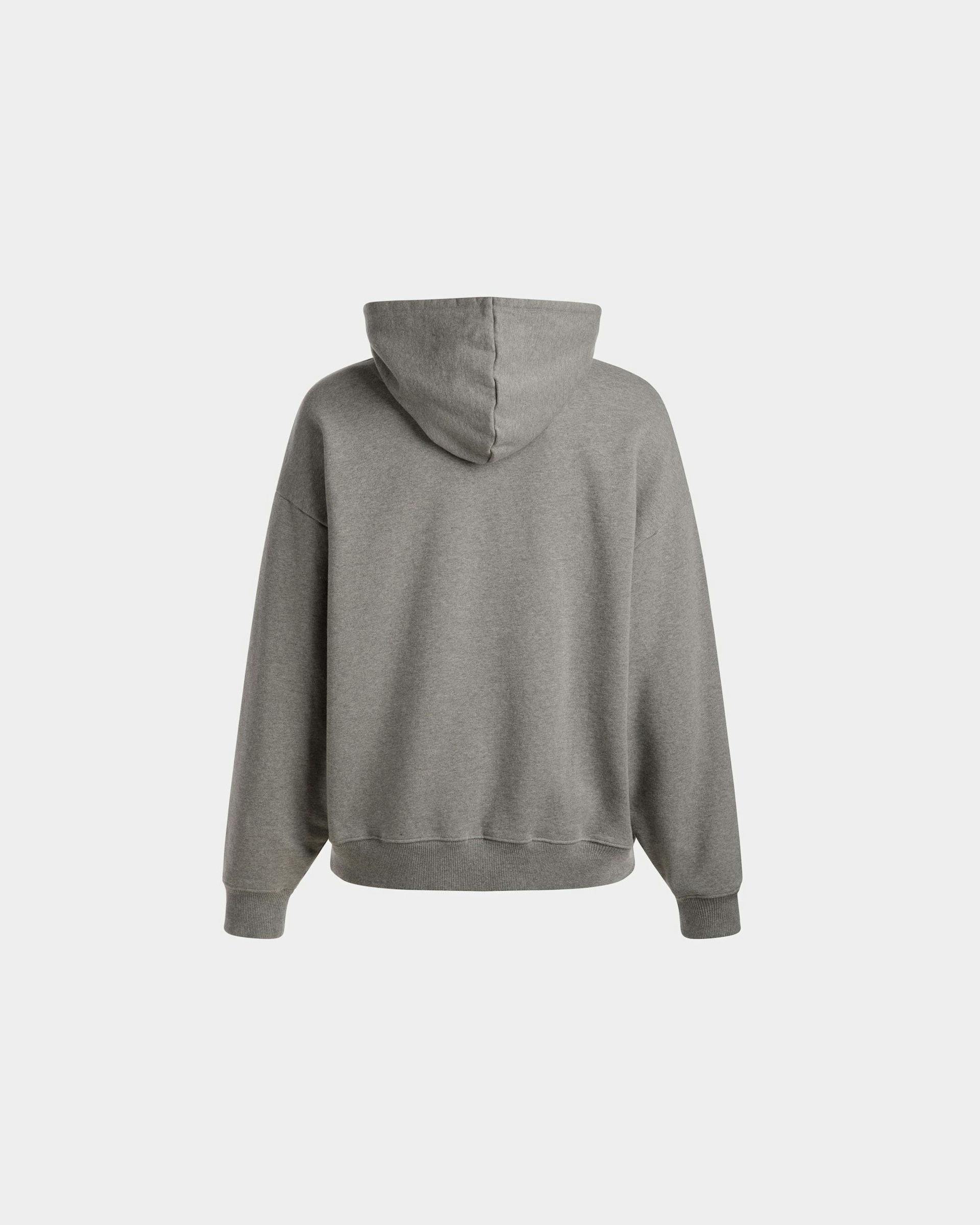 Men's Logo Hooded Sweatshirt In Grey Melange Cotton | Bally | Still Life Back