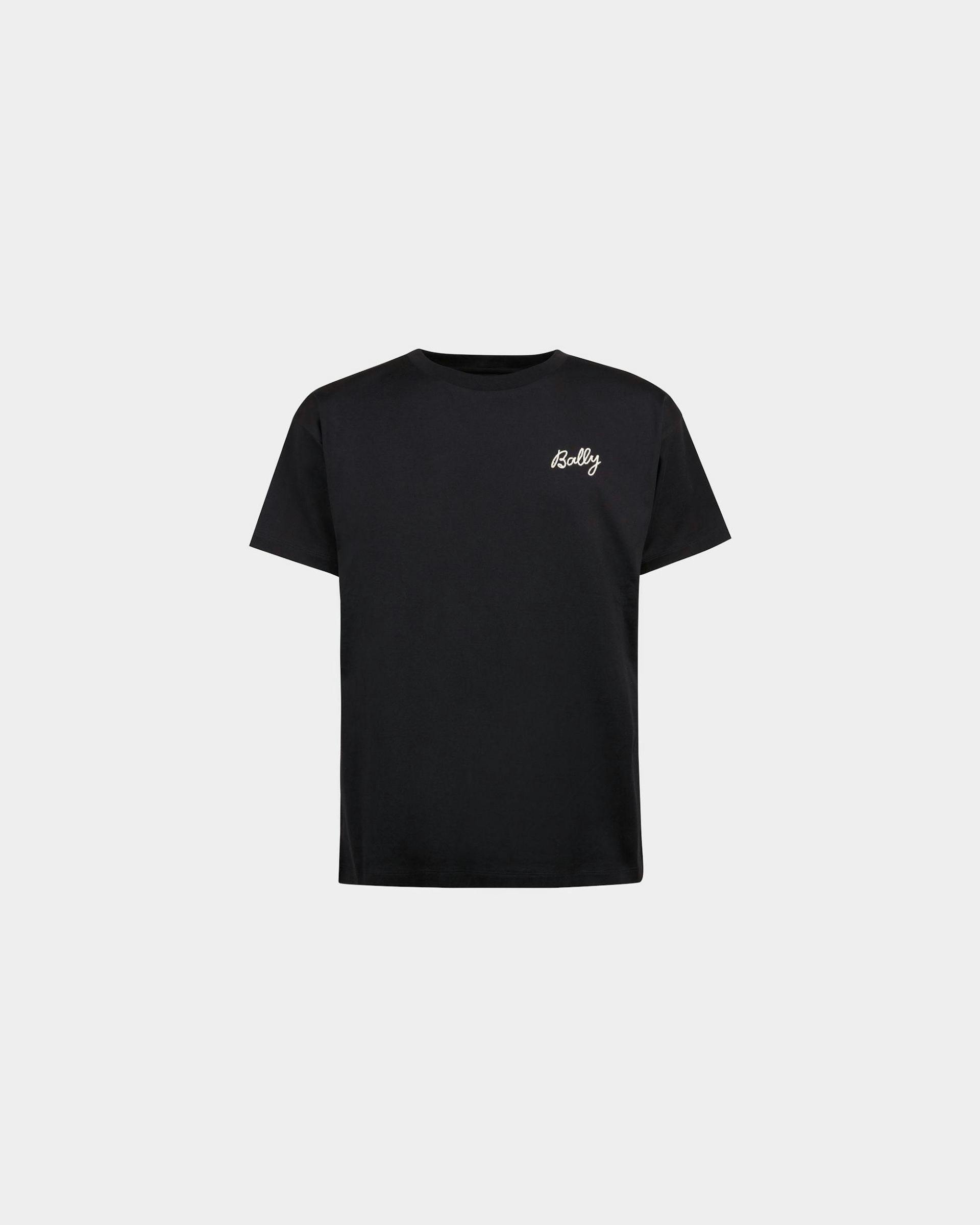 Men's T-Shirt In Black Cotton | Bally | Still Life Front