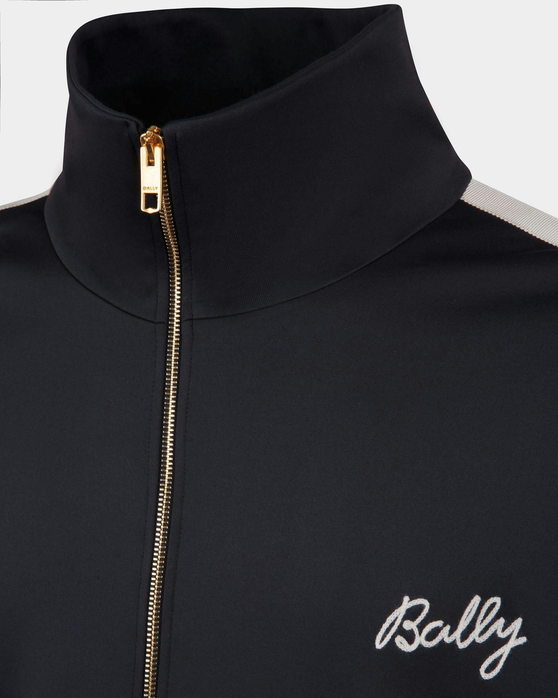 Men's Sweatshirt in Navy Blue Cotton Blend | Bally | On Model Detail