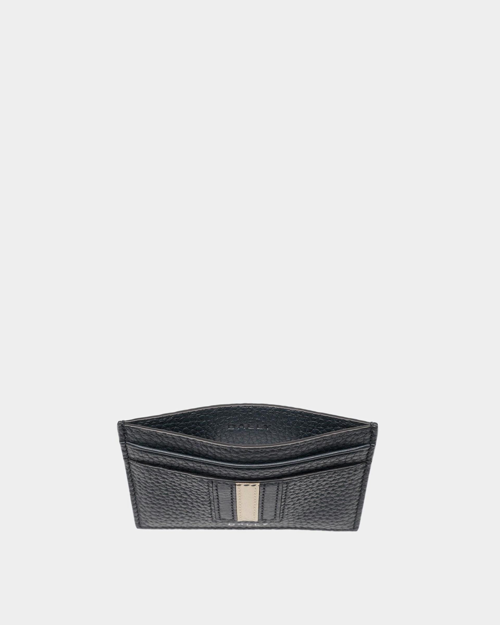 Ribbon Business Card Holder In Midnight Leather - Men's - Bally - 03