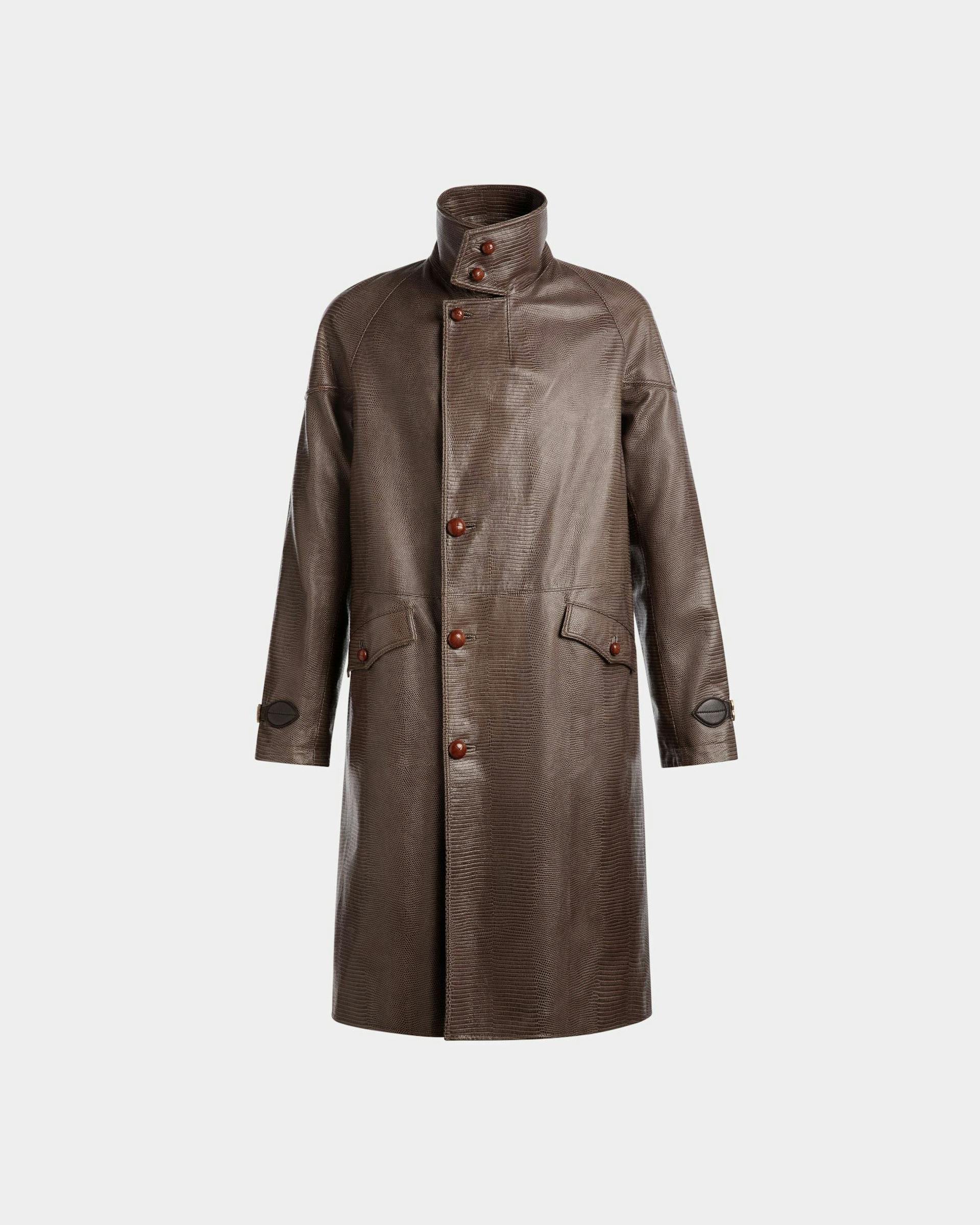 Pea Coat In Grey Leather - Men's - Bally - 01