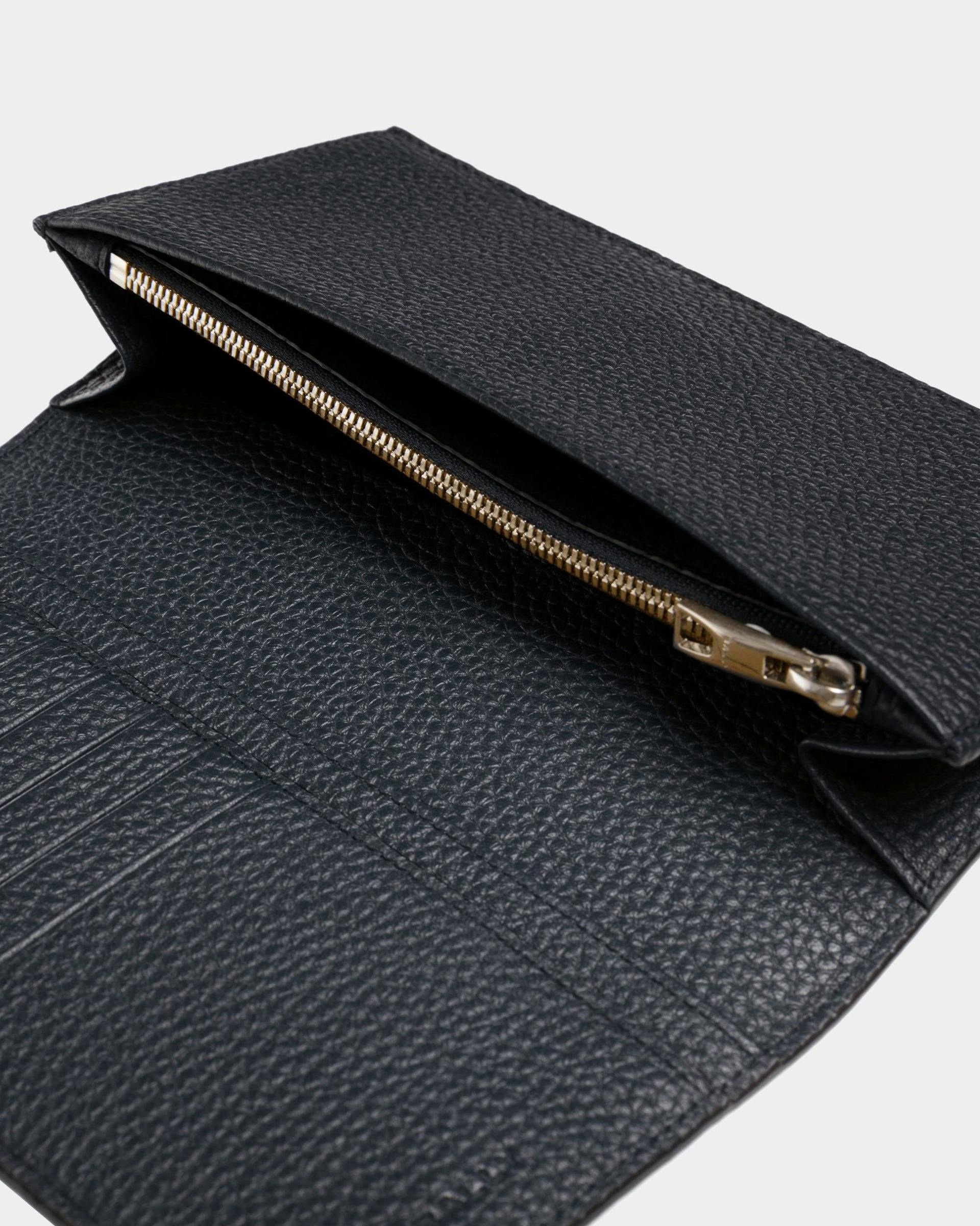Ribbon Continental Wallet In Midnight Leather - Men's - Bally - 04