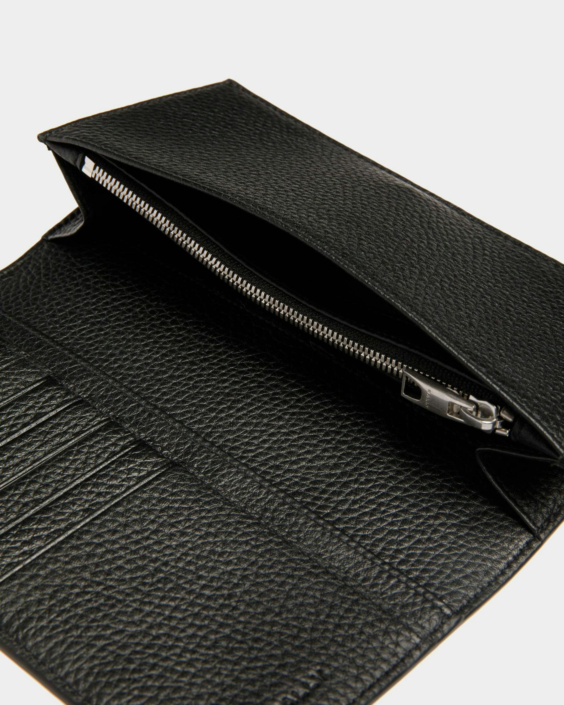 Ribbon Continental Wallet In Black Leather - Men's - Bally - 04