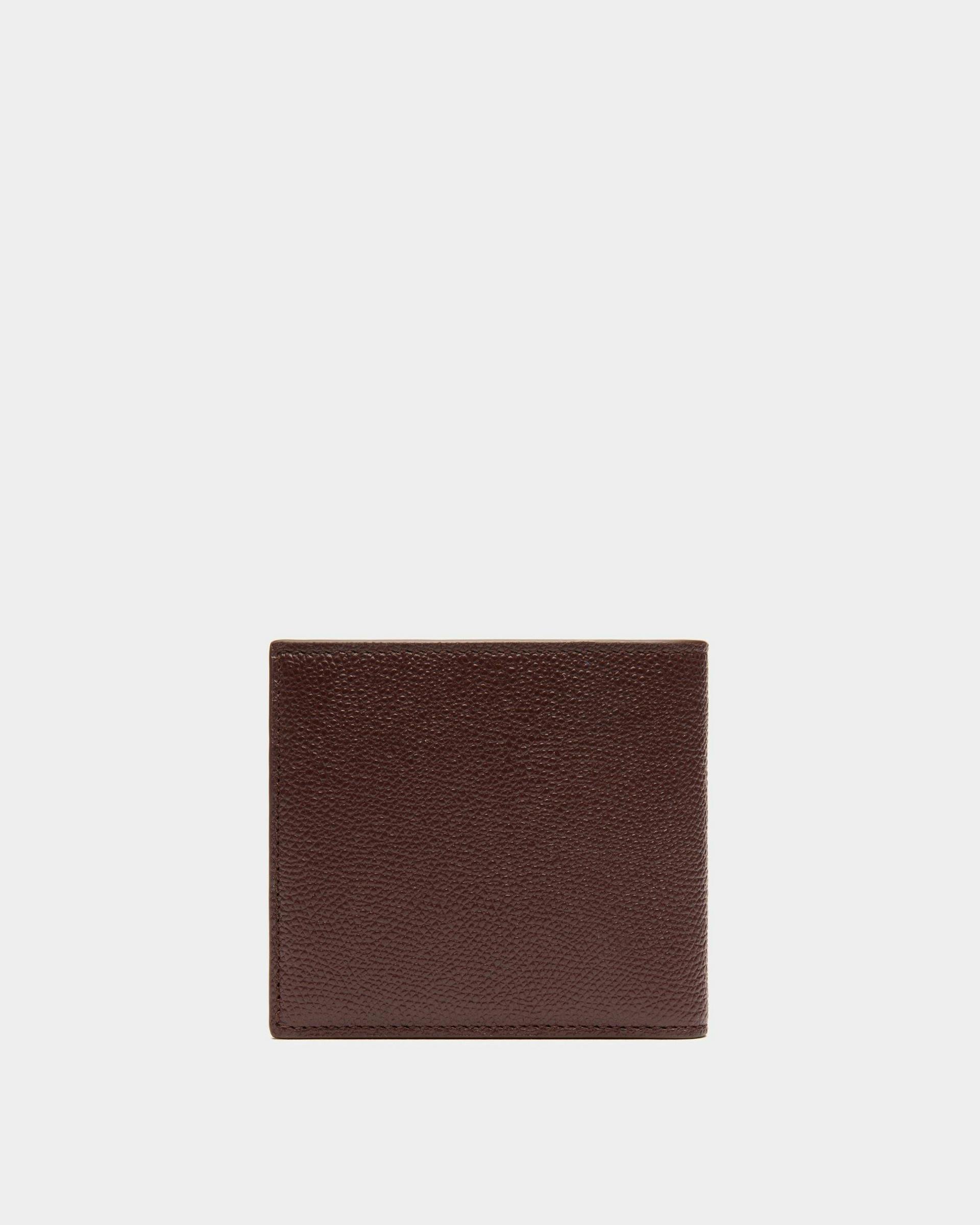 Men's Flag Bifold Wallet In Chestnut Brown Grained Leather | Bally | Still Life Back