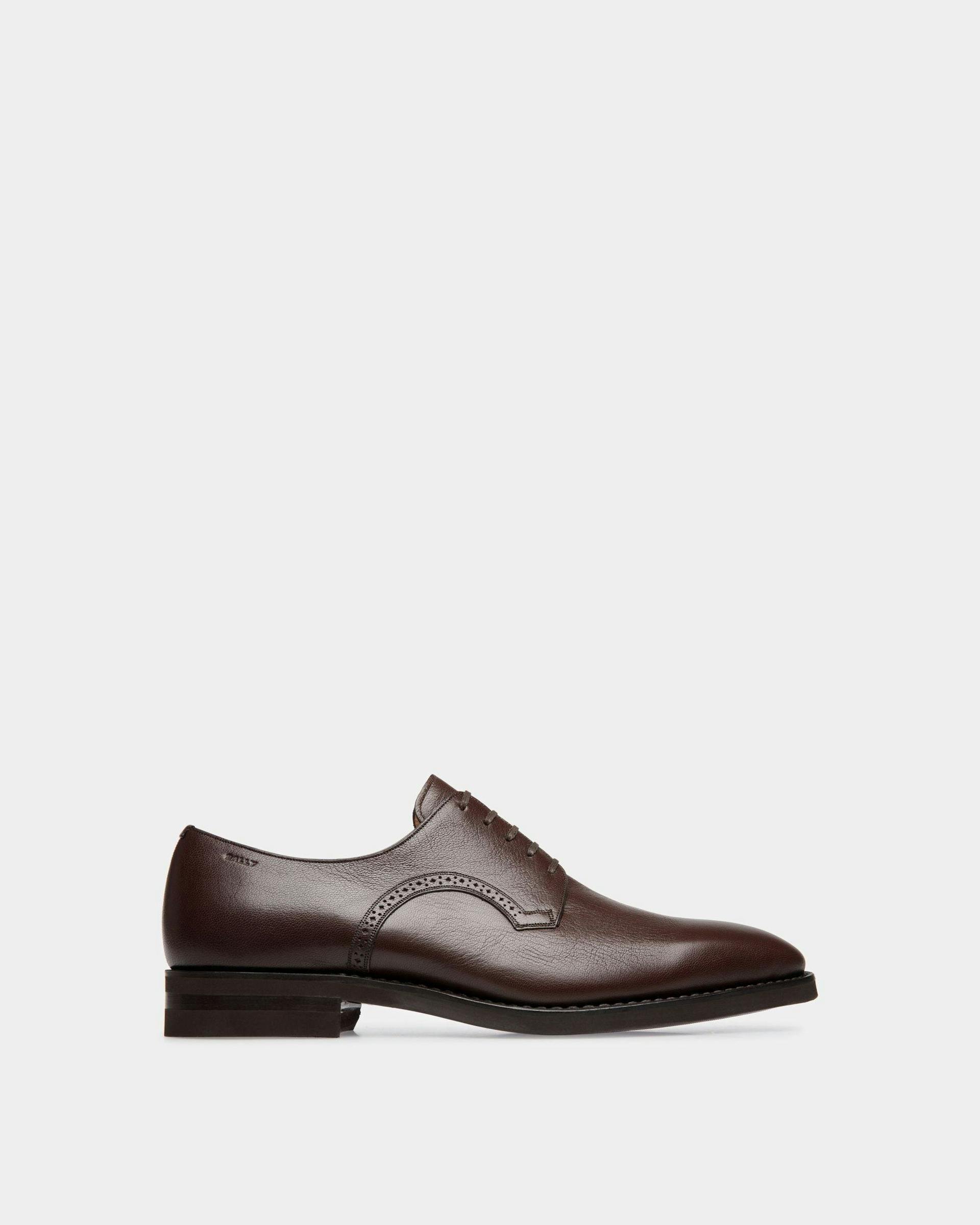 Men's Scribe Derby in Brown Grained Leather | Bally | Still Life Side