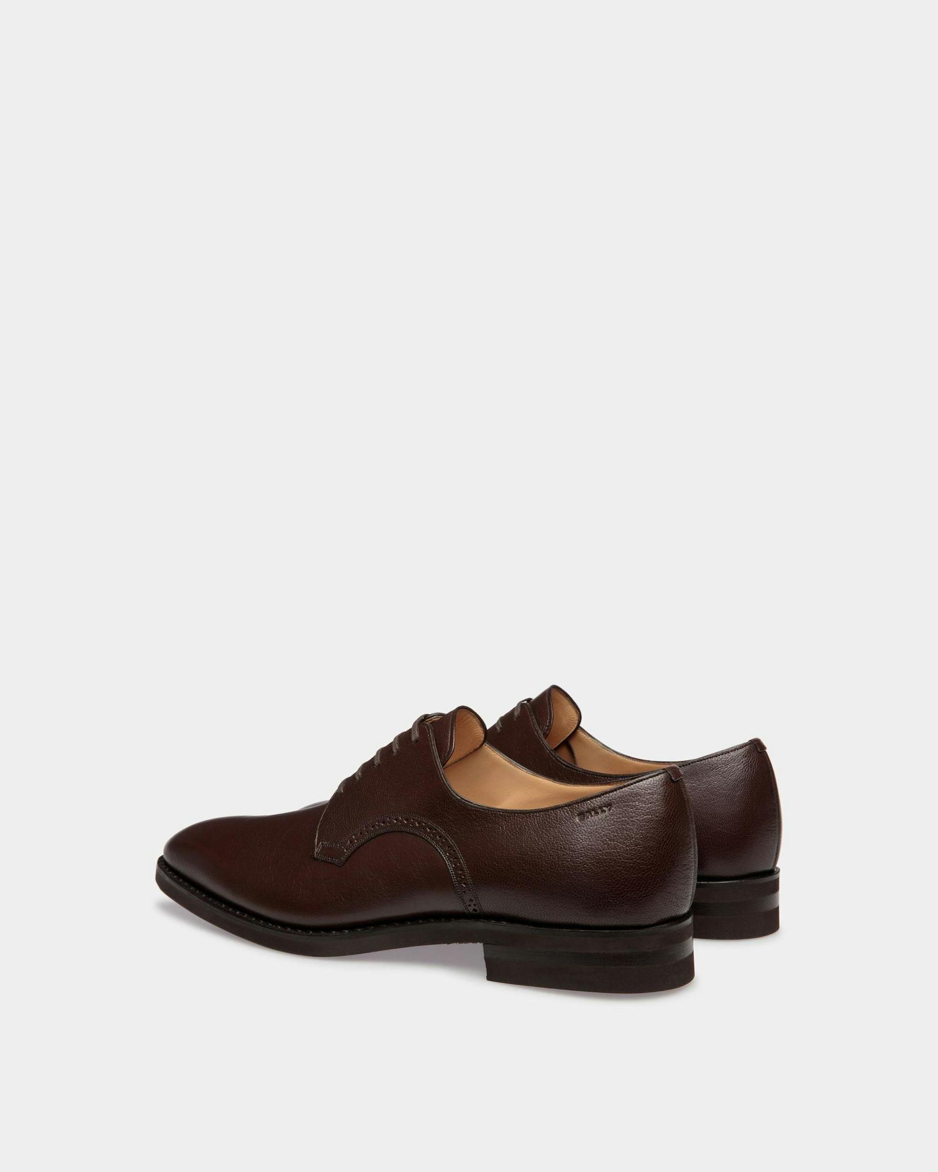 Men's Scribe Derby in Brown Grained Leather | Bally | Still Life 3/4 Front