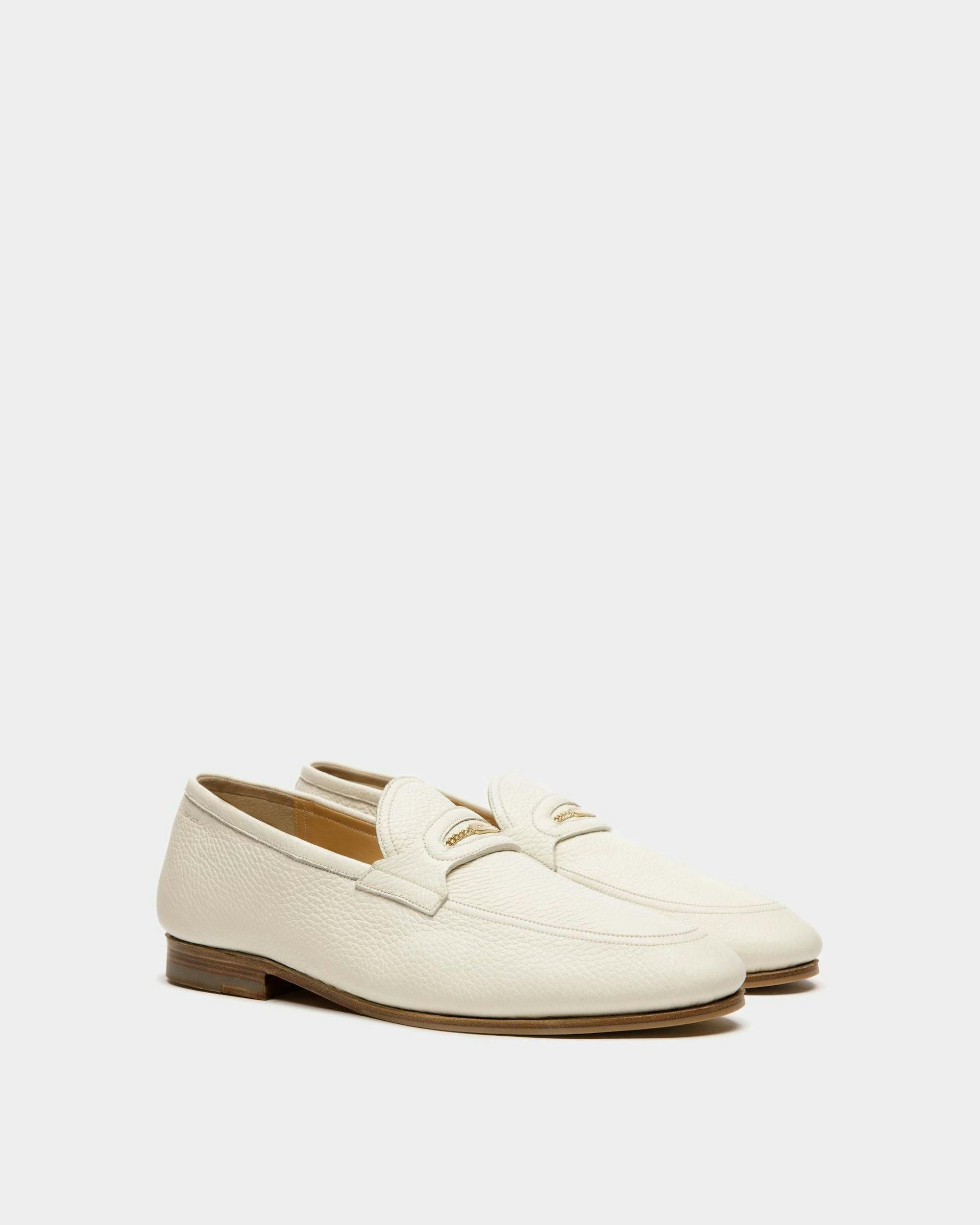 Pesek Loafers In White Leather - Men's - Bally - 03