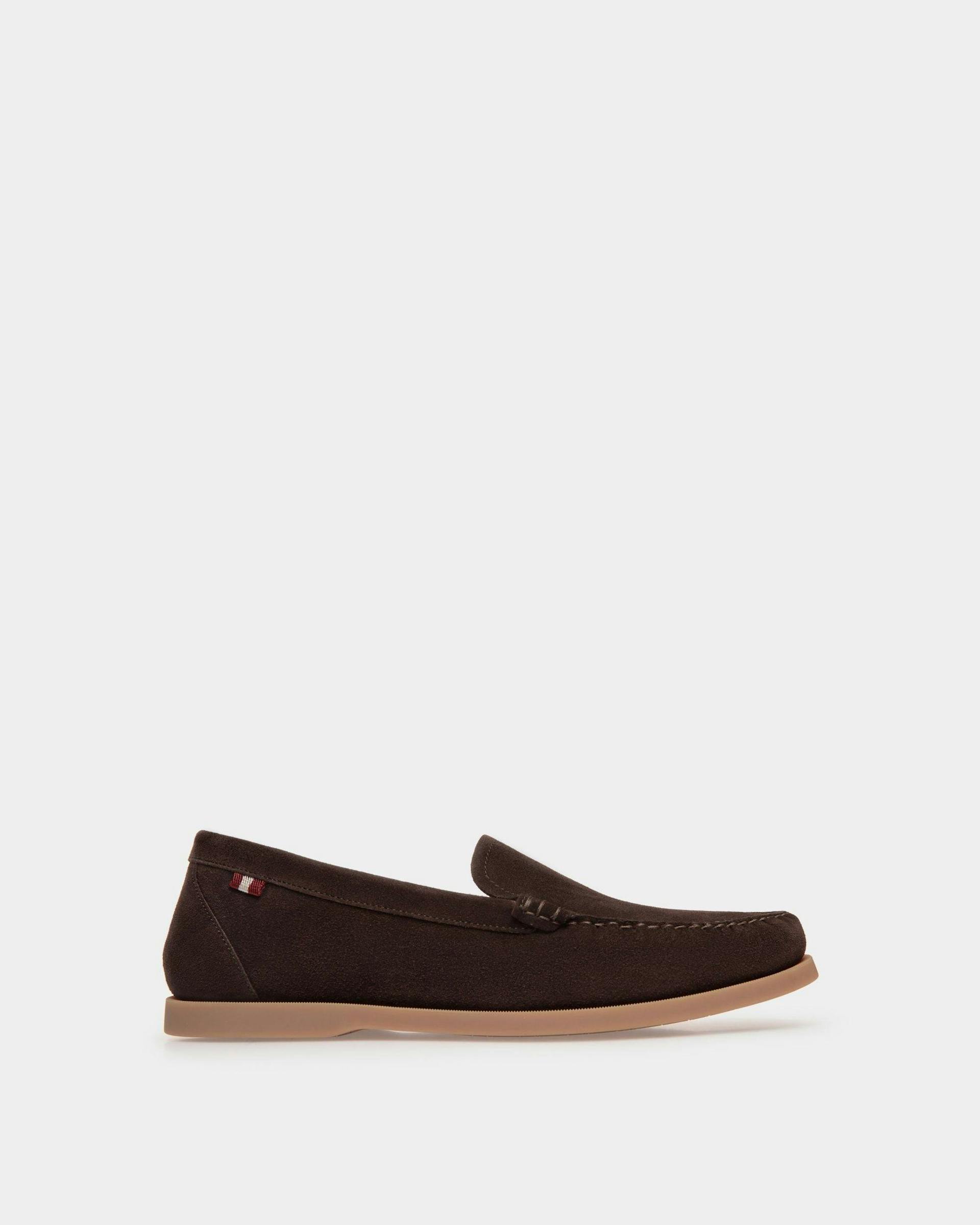 Men's Nelson Loafer in Brown Suede | Bally | Still Life Side