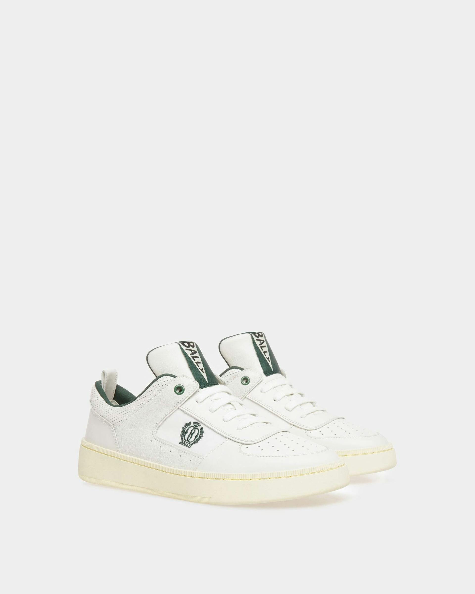 Men's Raise Sneakers In White Leather | Bally | Still Life 3/4 Front