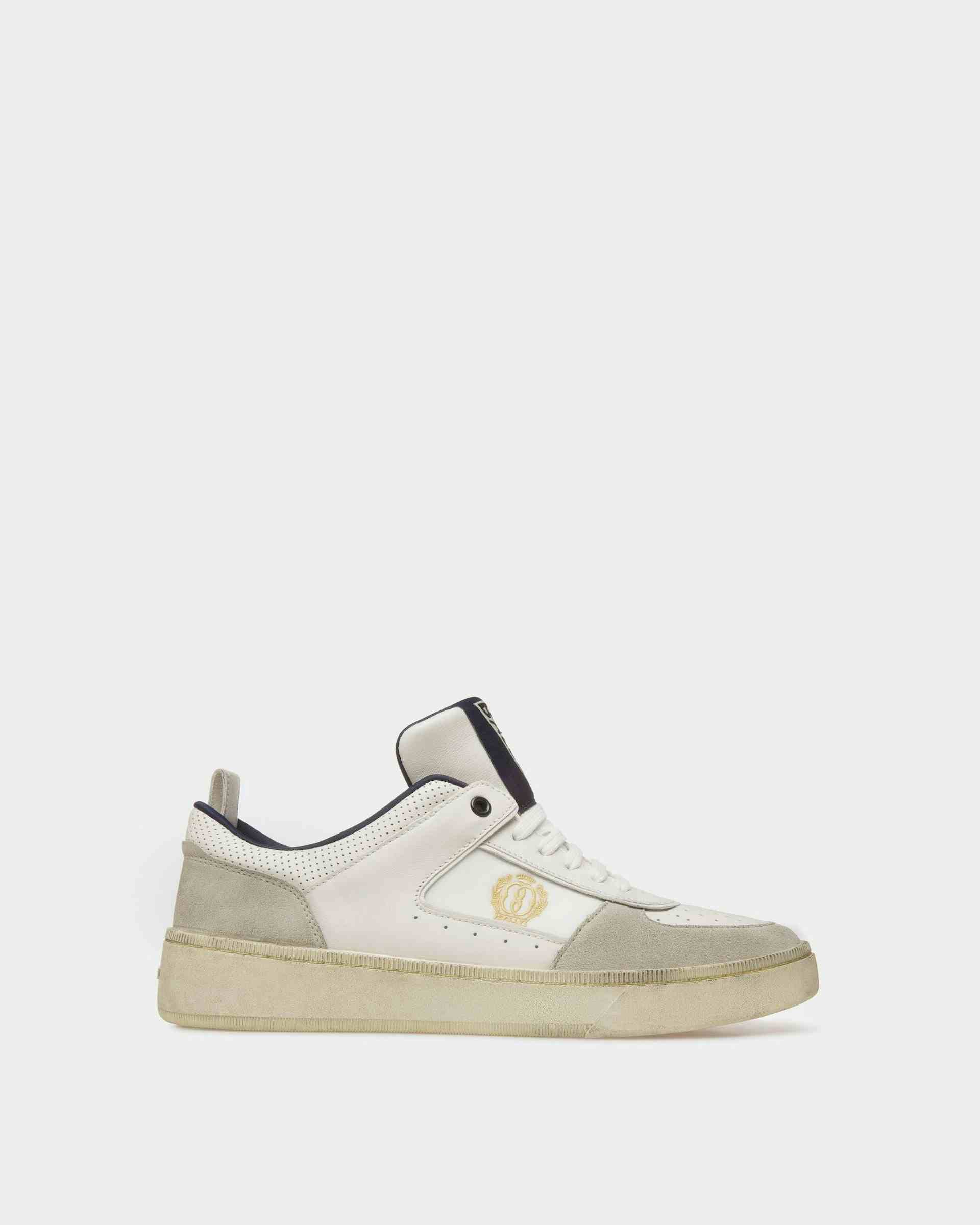 Raise Sneakers In Dusty White And Midnight Leather And Fabric - Men's - Bally