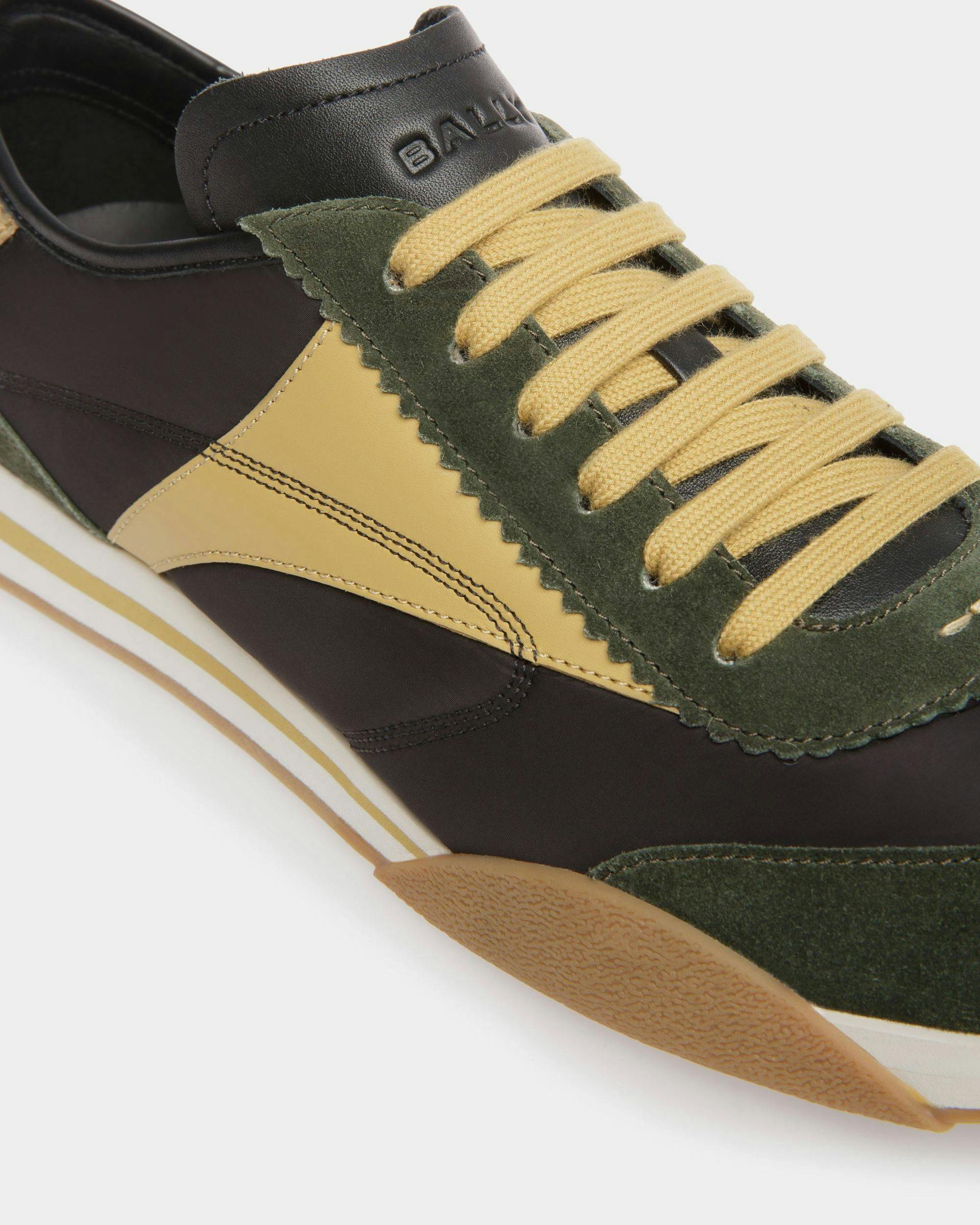Sussex Sneakers In Green And Black Leather And Fabric - Men's - Bally - 06