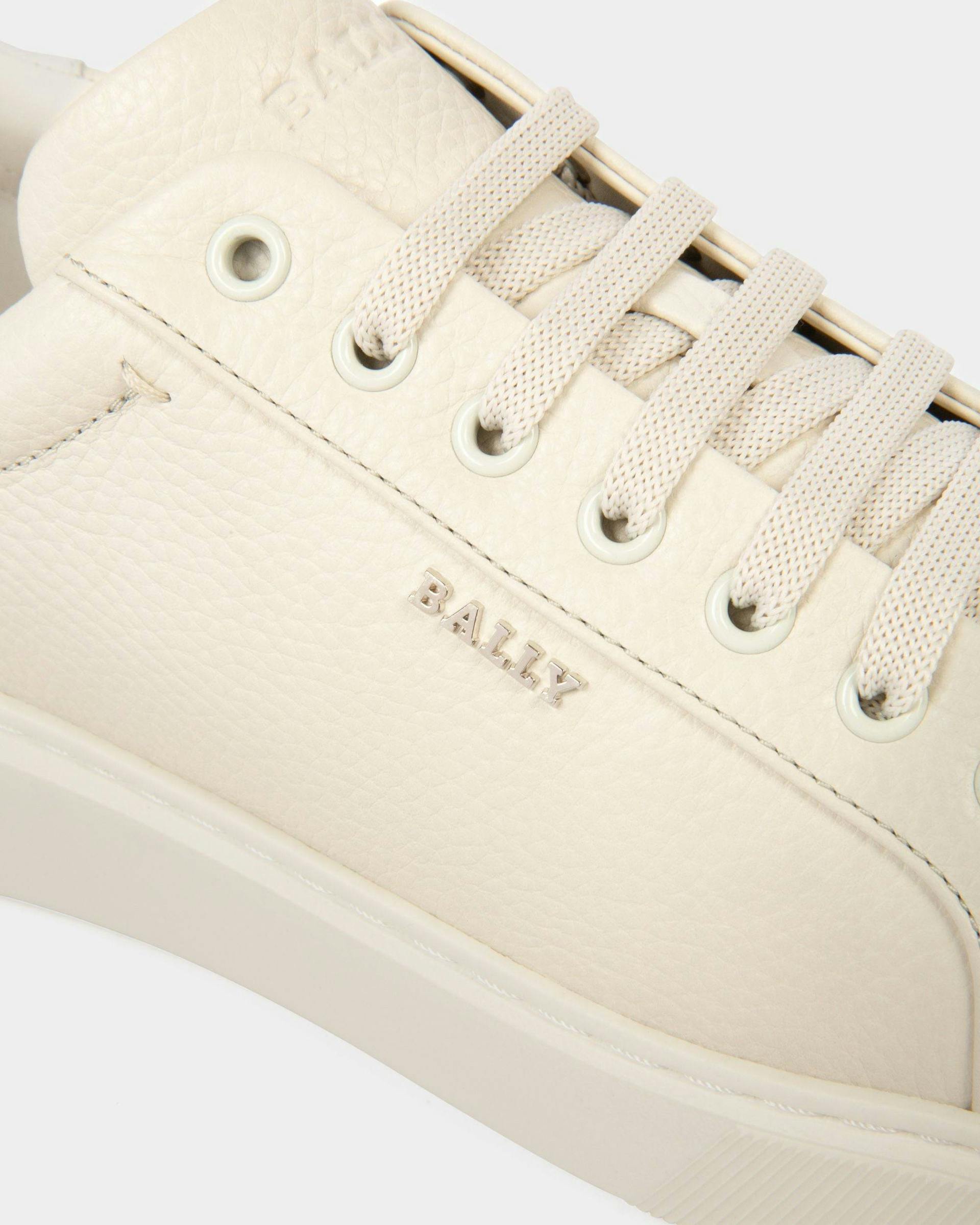 Miky Leather Sneakers In Denty White & White - Men's - Bally - 03