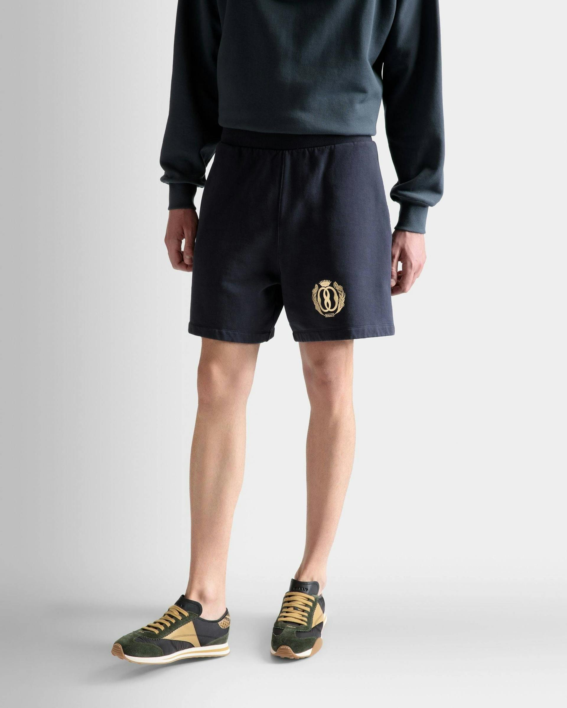 Sweatpant Shorts In Midnight Cotton - Men's - Bally - 03