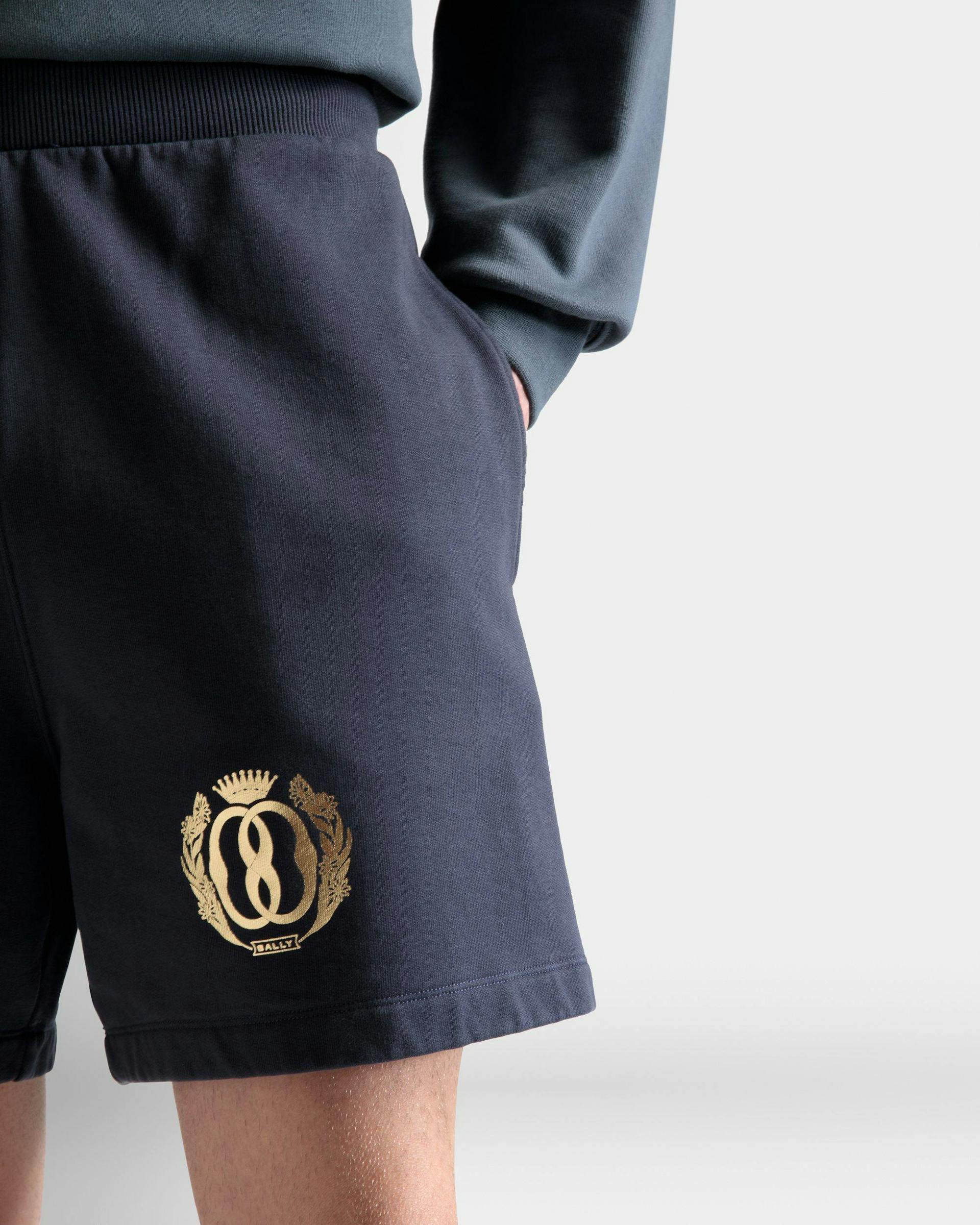 Sweatpant Shorts In Midnight Cotton - Men's - Bally - 04