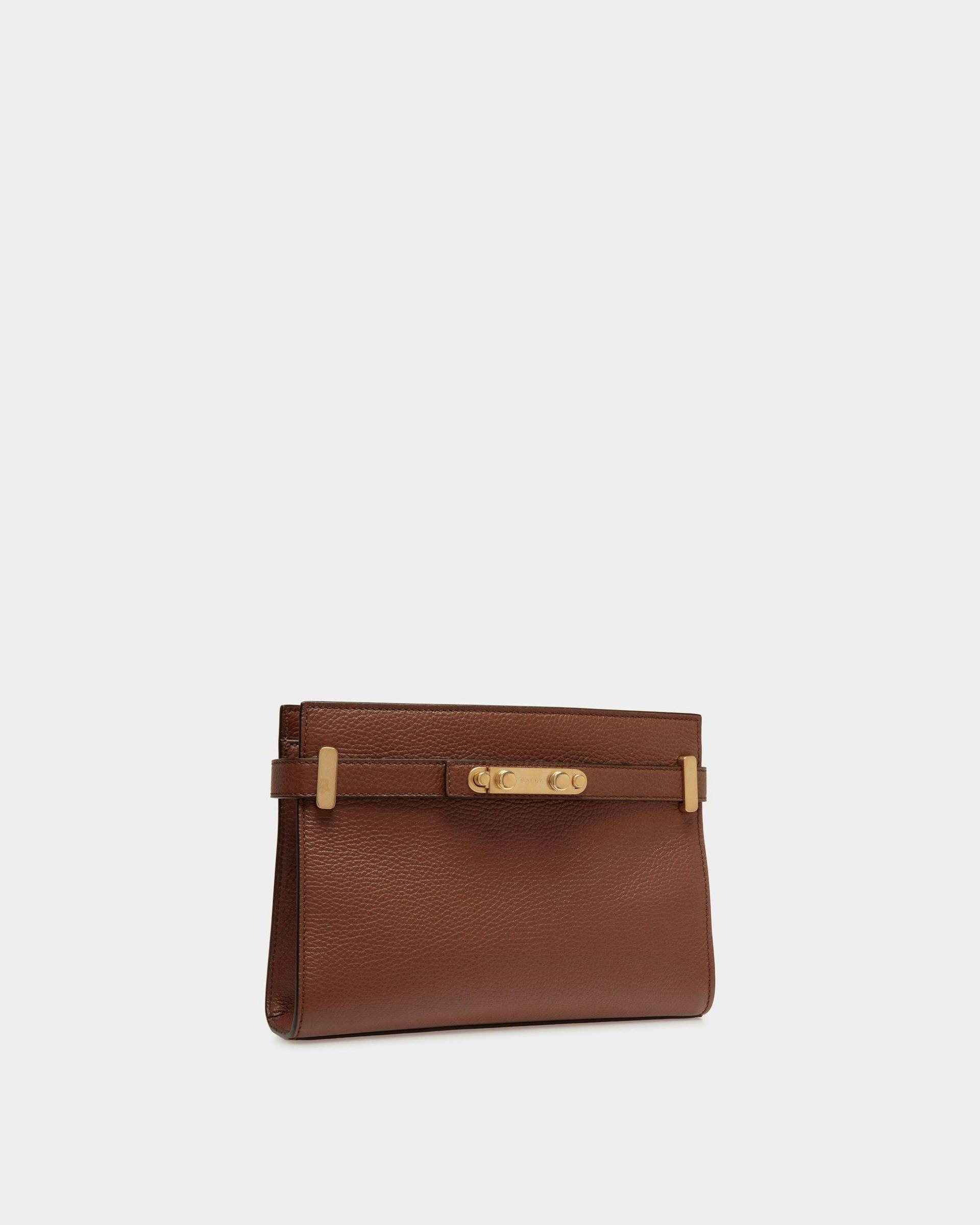 Women's Carriage Crossbody Bag in Brown Grained Leather | Bally | Still Life 3/4 Front