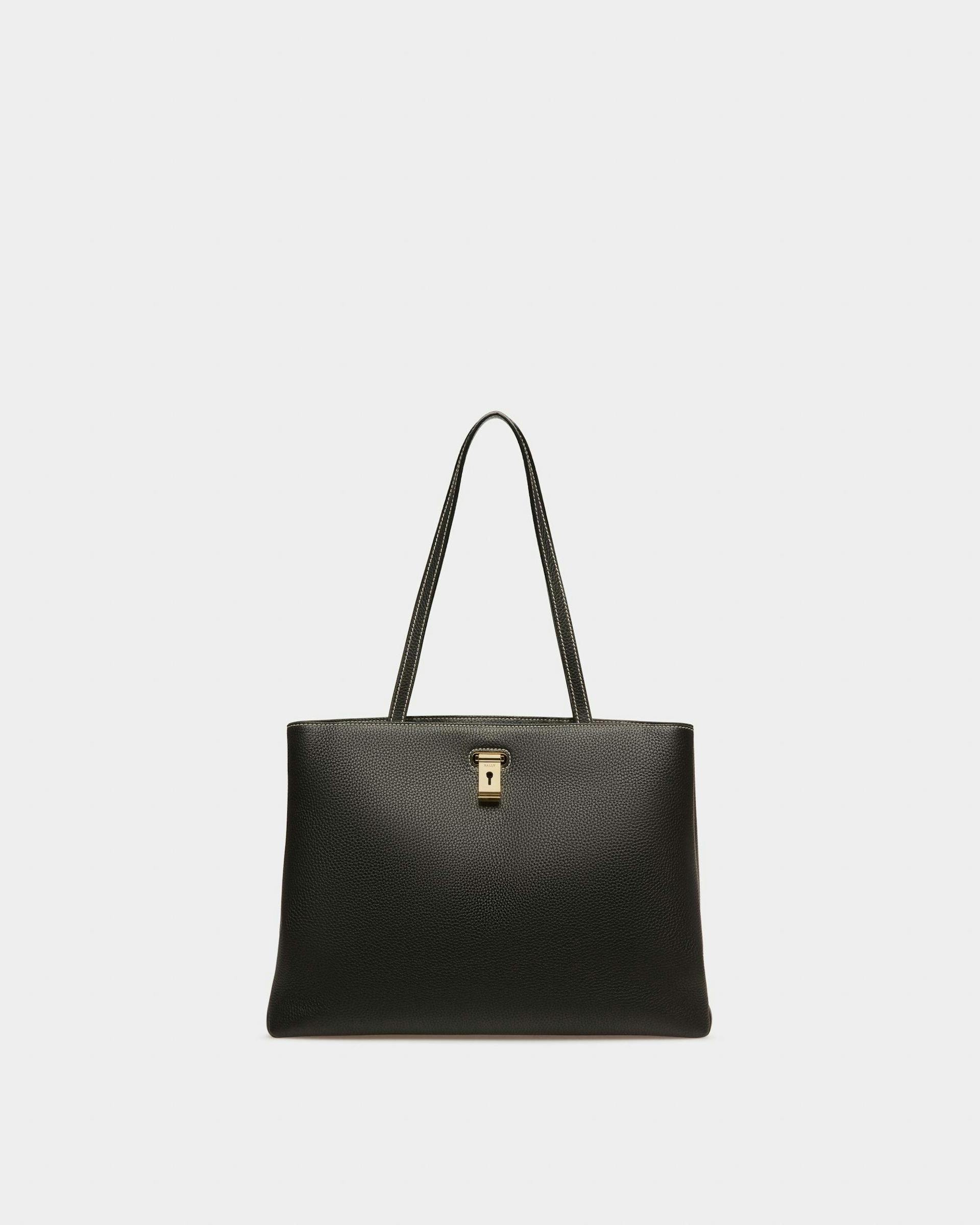 Lock Me Tote Bag In Black Leather - Women's - Bally - 01