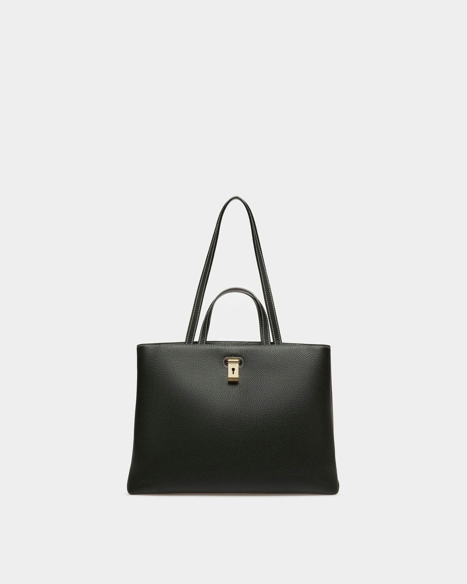 Lock Me Tote Bag In Black Leather - Women's - Bally - 08