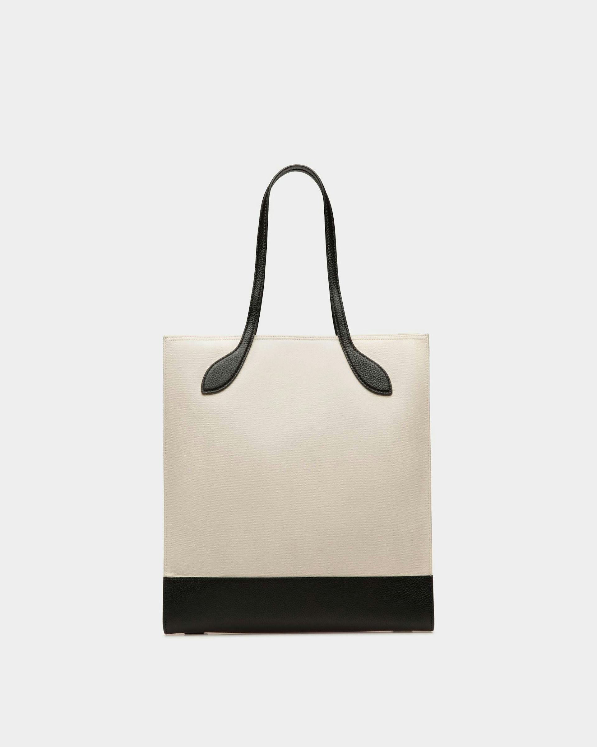 Women's Bar Tote Bag In Natural And Black Fabric | Bally | Still Life Back