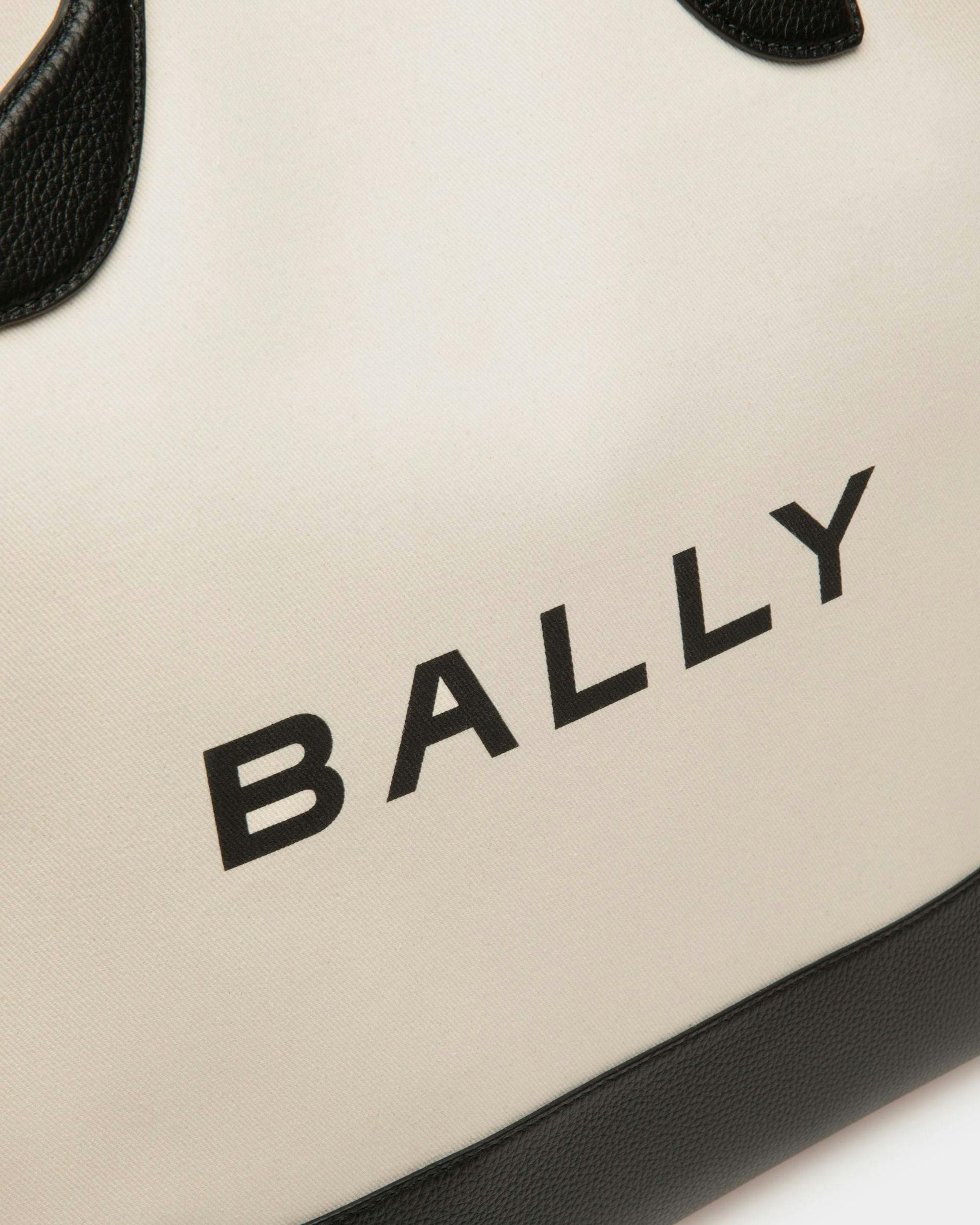 Women's Bar Tote Bag In Natural And Black Fabric | Bally | Still Life Detail