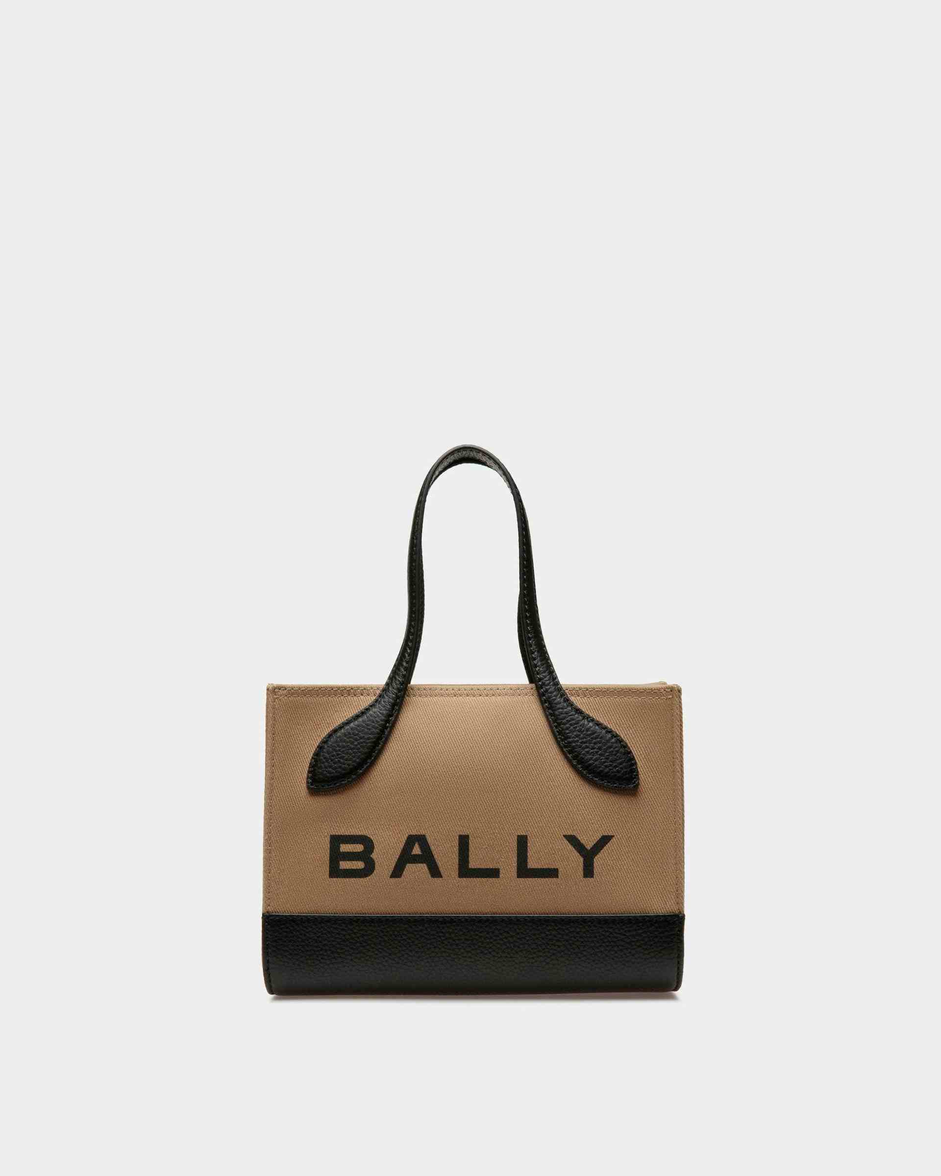 Bar Minibag In Sand And Black Fabric - Women's - Bally