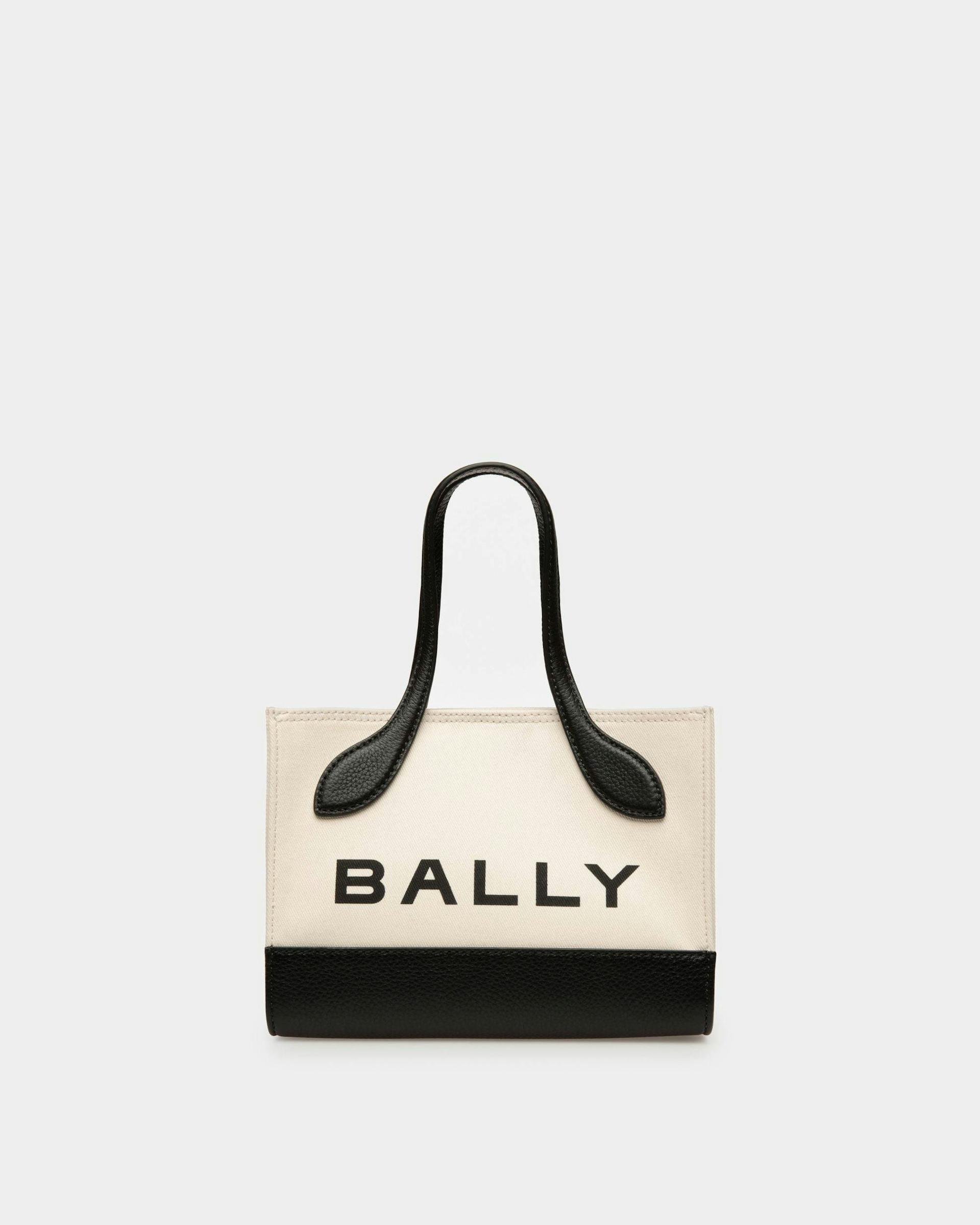 Bar Minibag In Natural And Black Fabric - Women's - Bally - 01