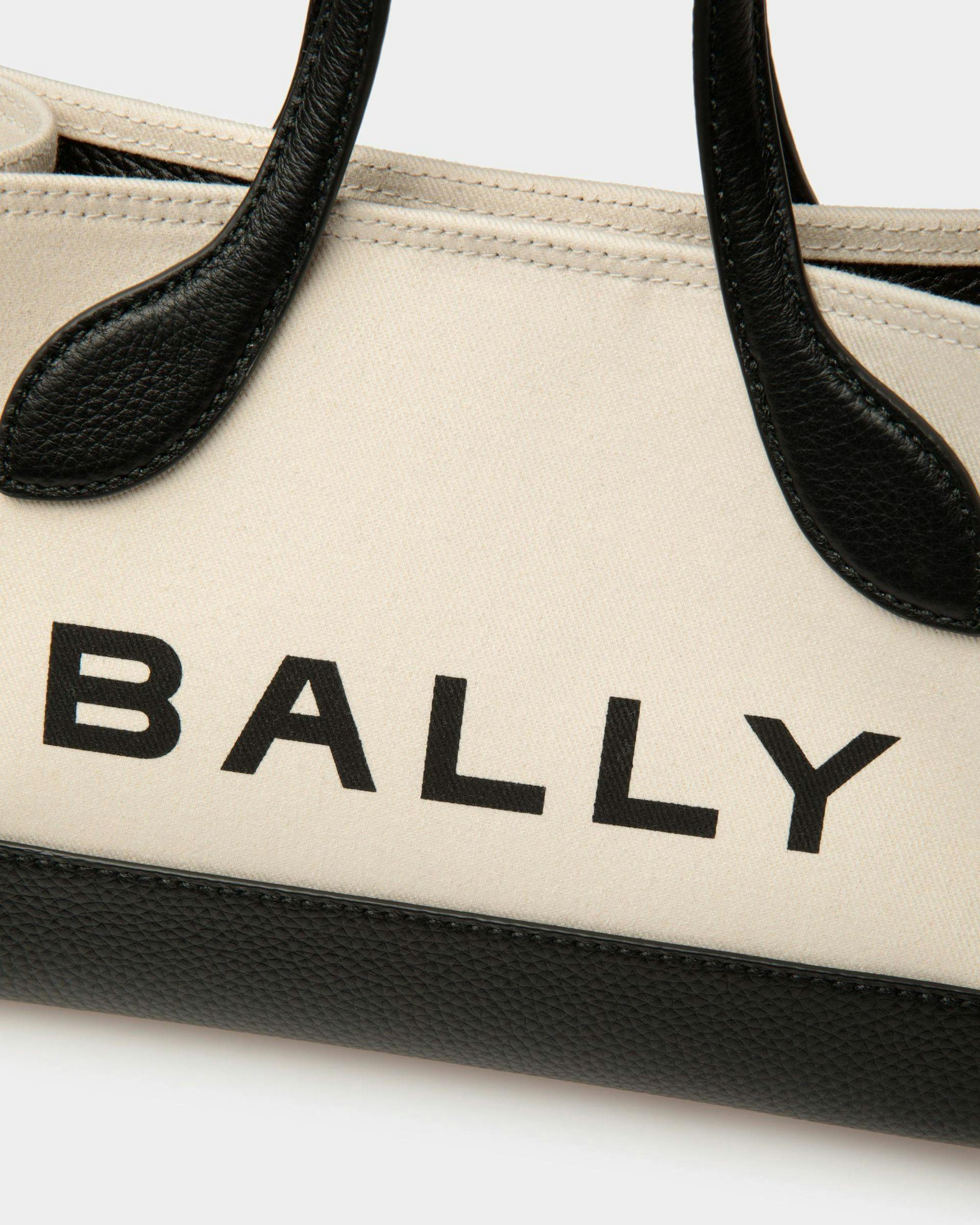 Bar Minibag In Natural And Black Fabric - Women's - Bally - 05