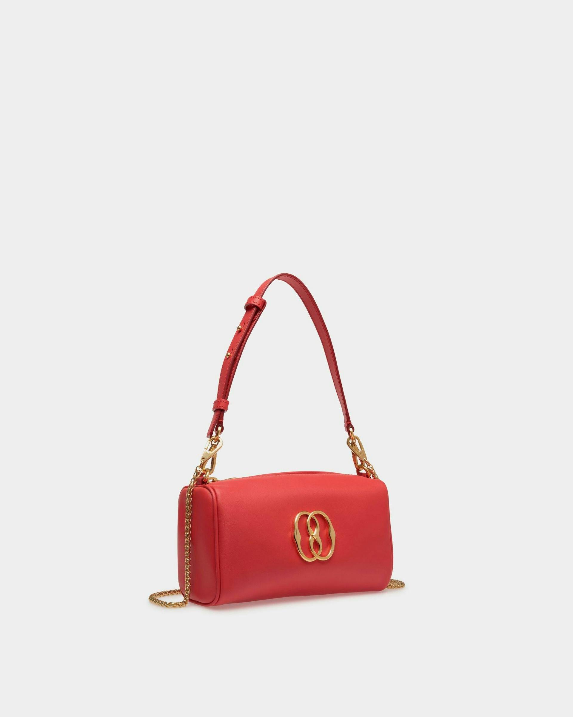 Women's Emblem Mini Bag In Red Leather | Bally | Still Life 3/4 Front
