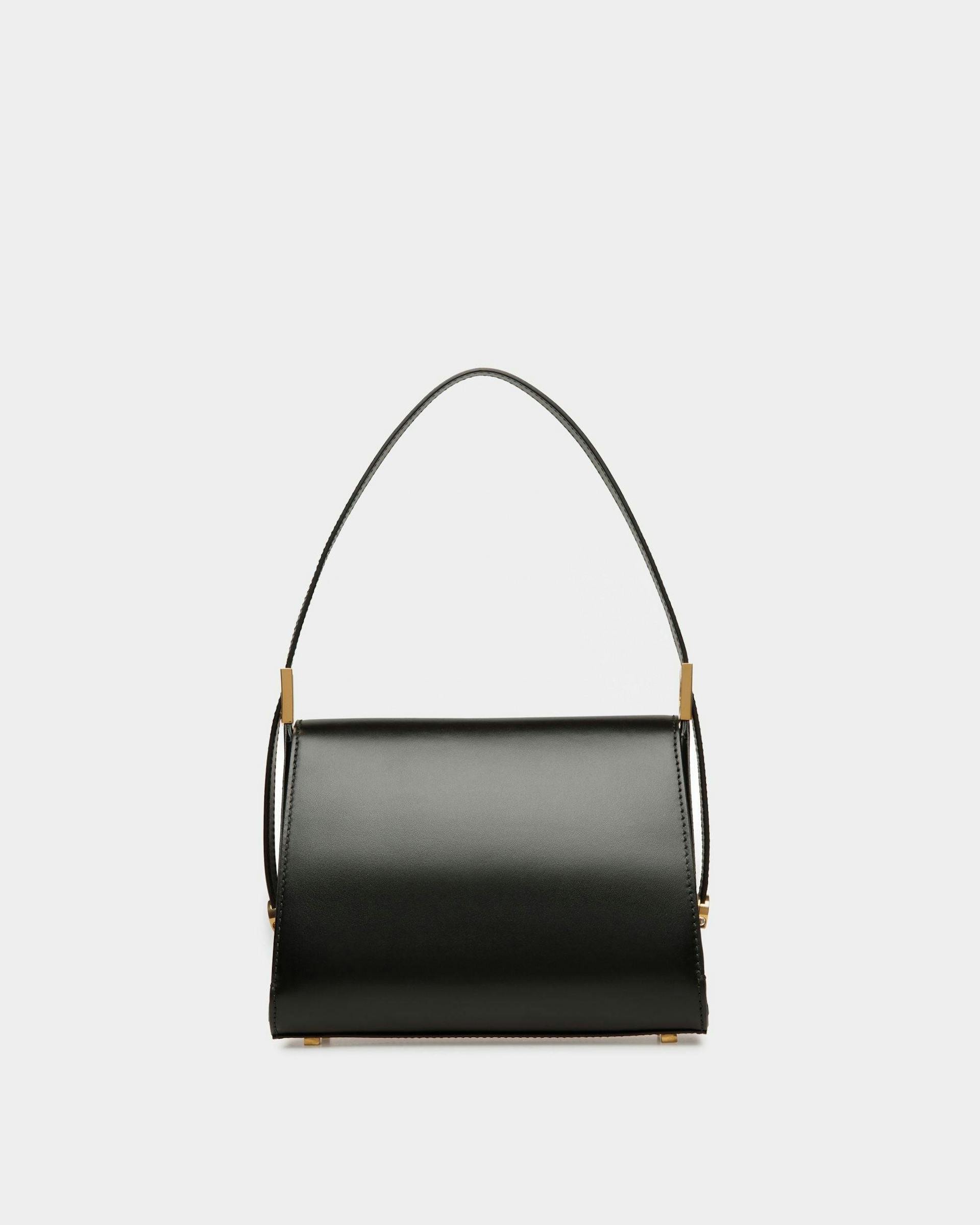 Emblem Top Handle Bag In Black Leather - Women's - Bally - 02