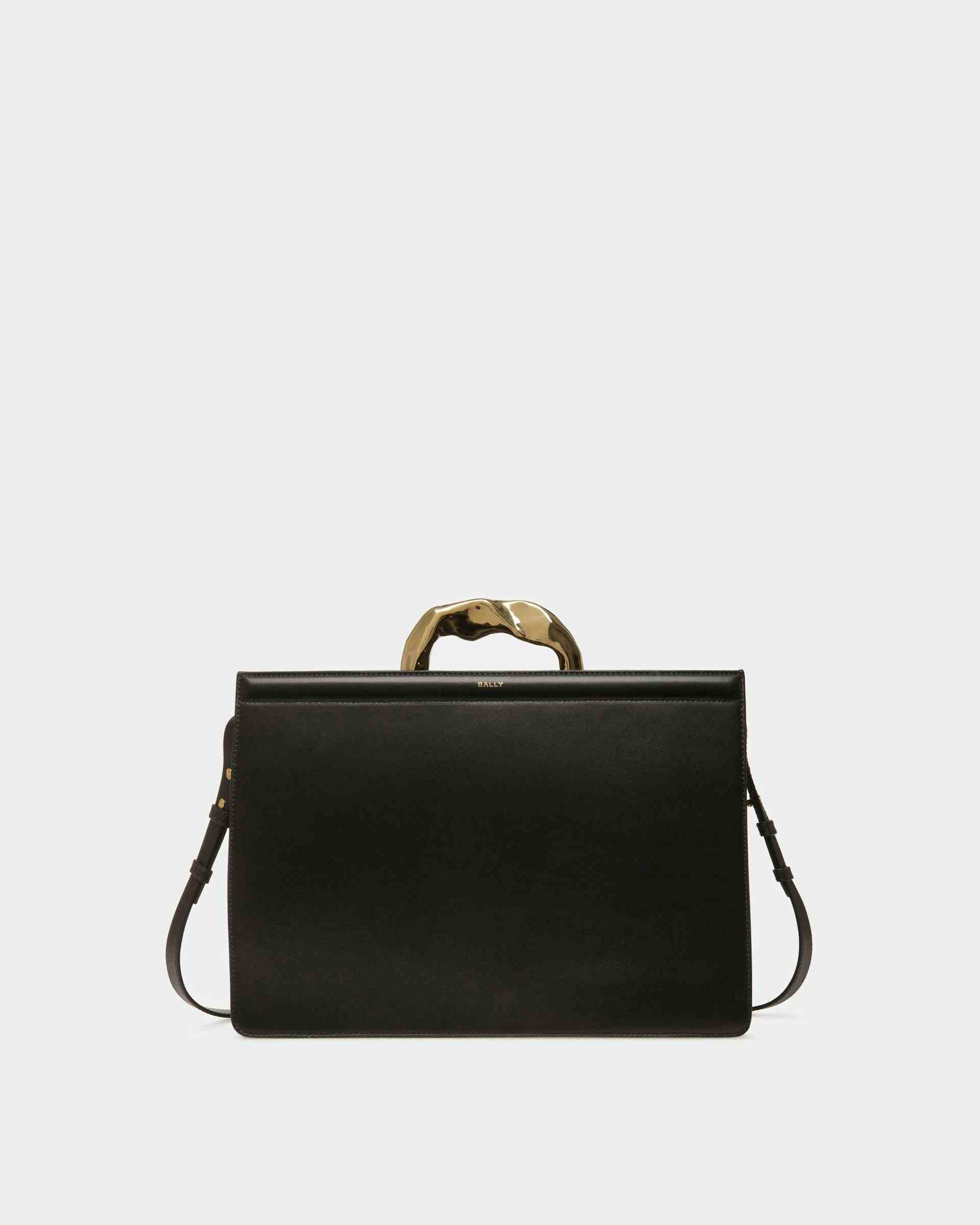 Baroque Top Handle Bag In Black Leather - Women's - Bally